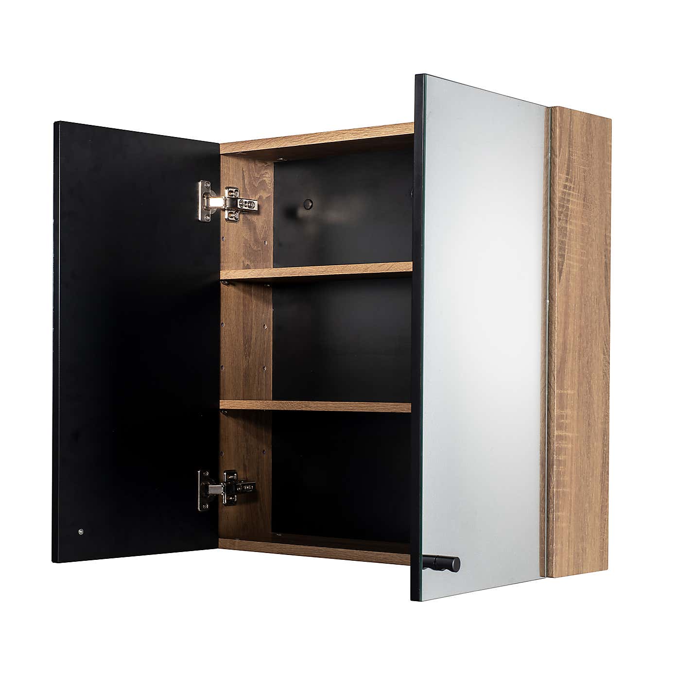 Flexi Fix Ontario Double Cabinet, Black and Teak Effect