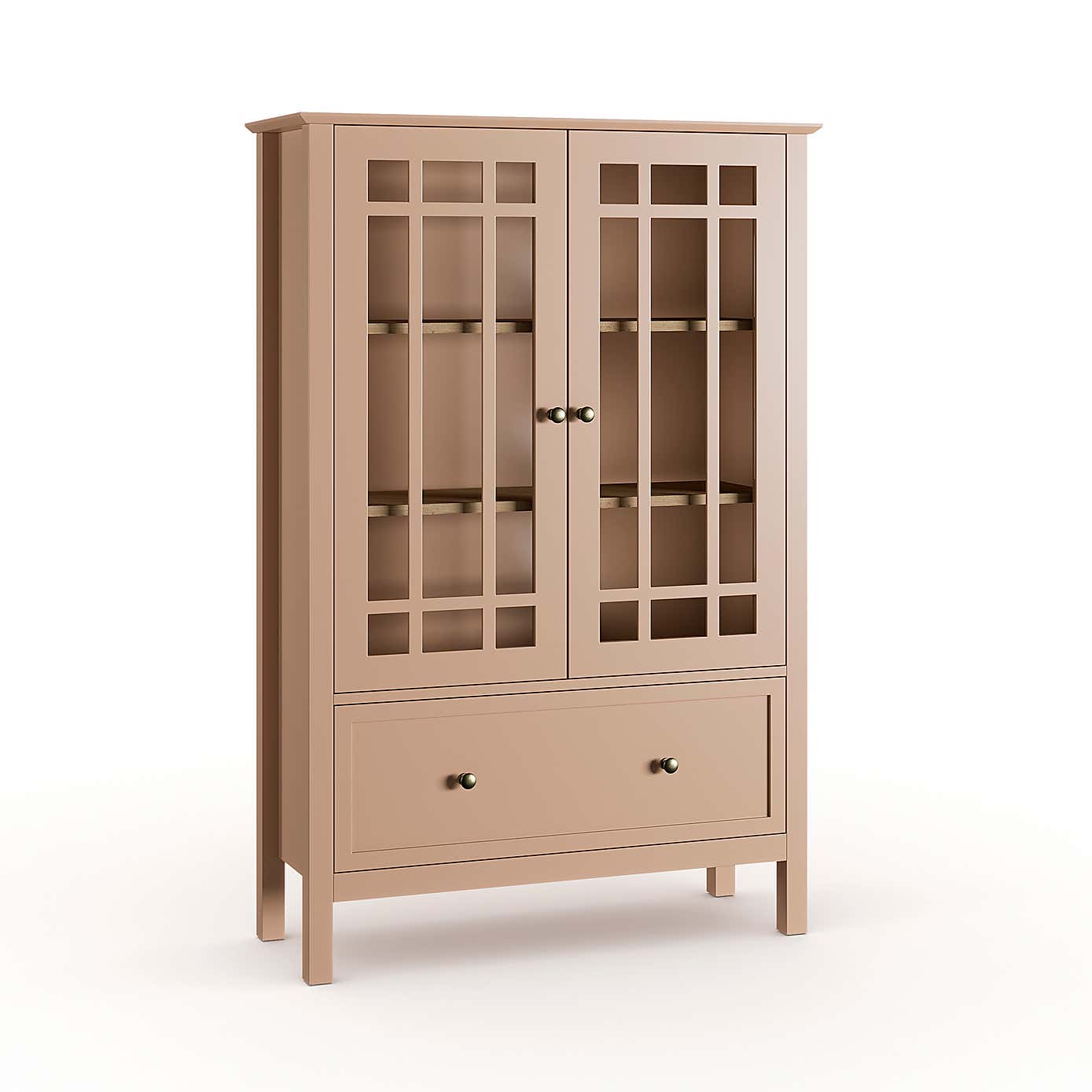 Hanworth Large Display Cabinet, Clay