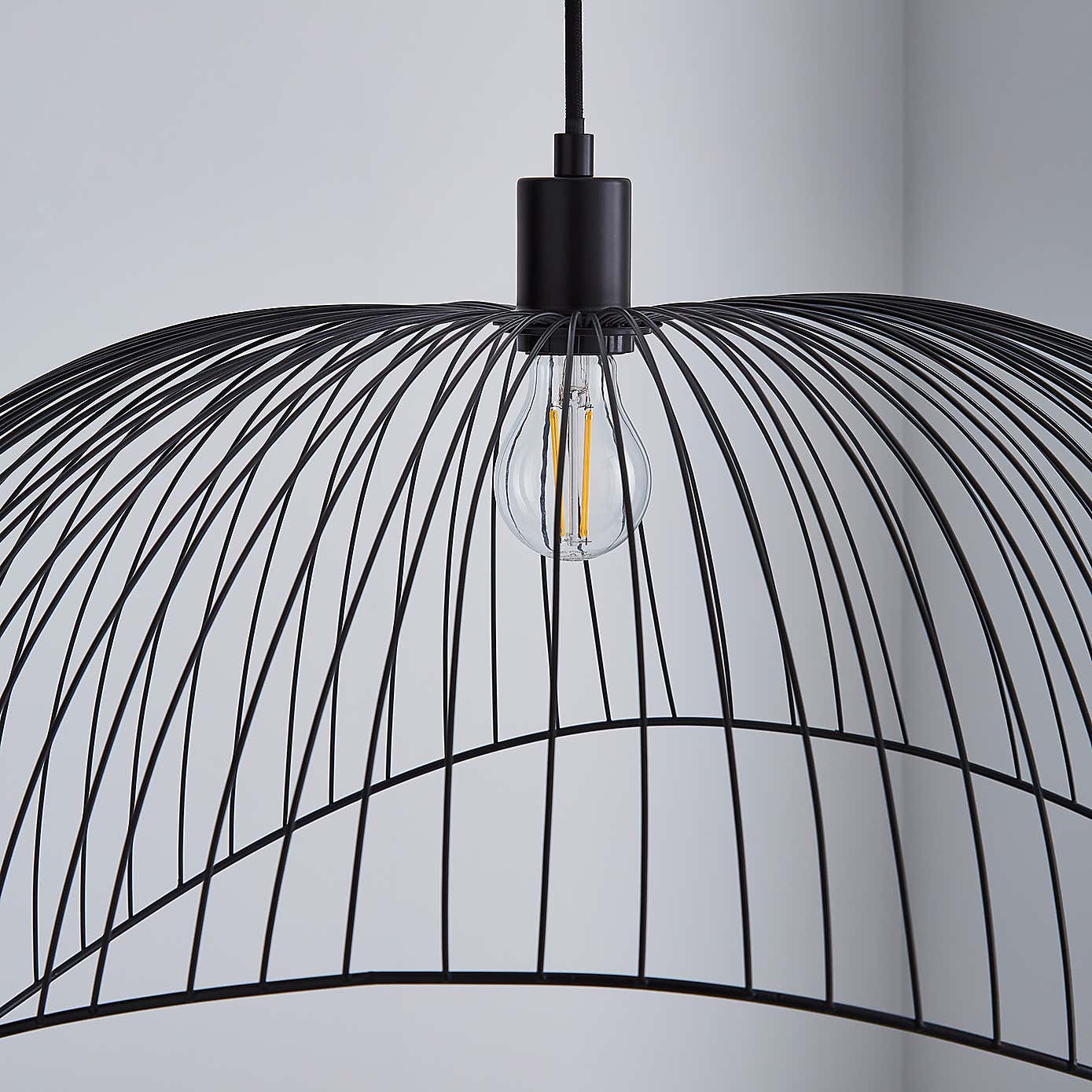 Elements Jaula 70cm Ceiling Fitting Black