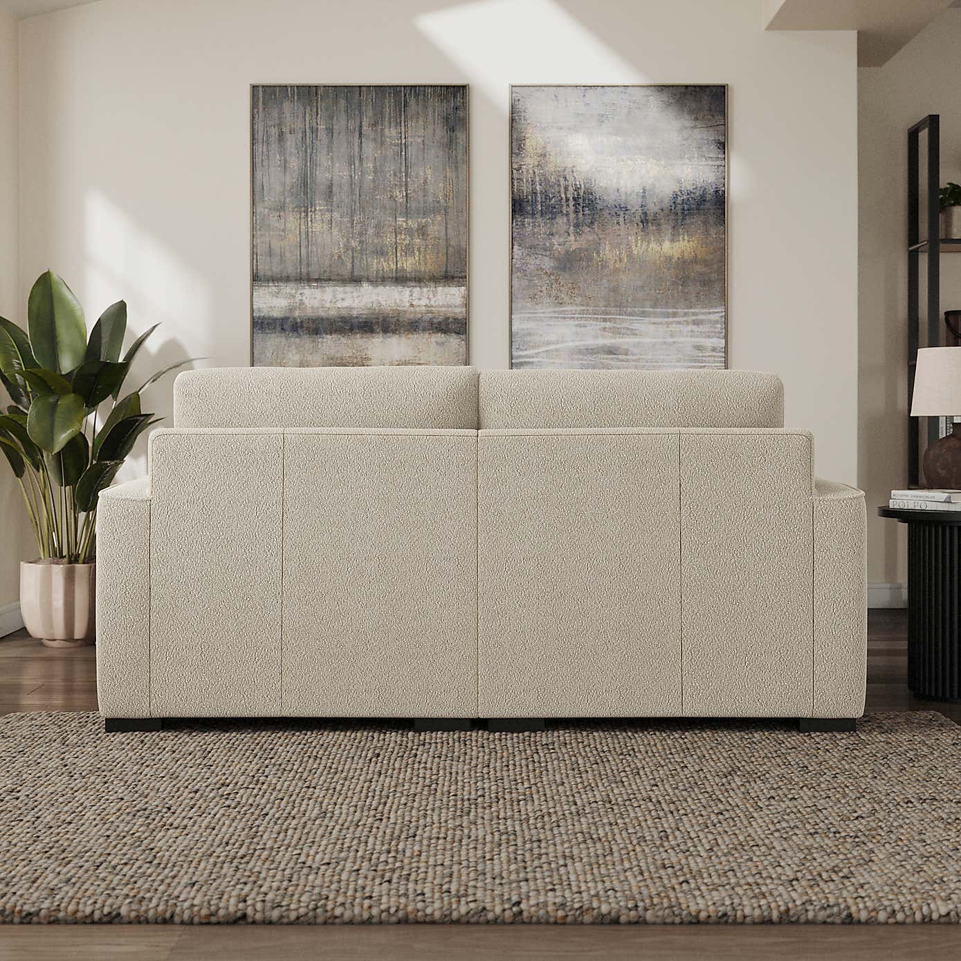 Carson Tonal Boucle Compact Corner Chaise Sofa