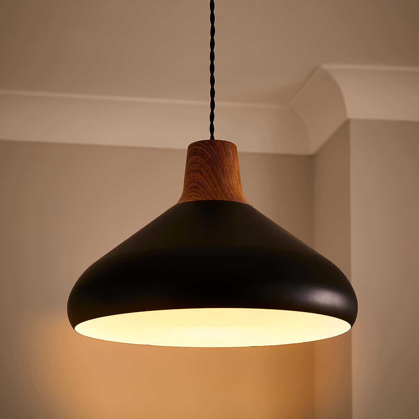 Elements Wolston Metal Easy Fit Pendant Shade