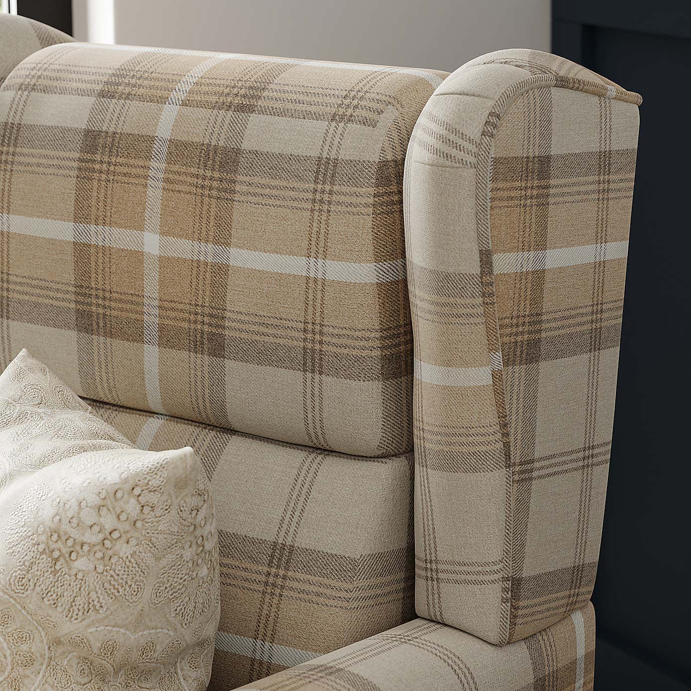 Oswald Padded Pushback Check Armchair
