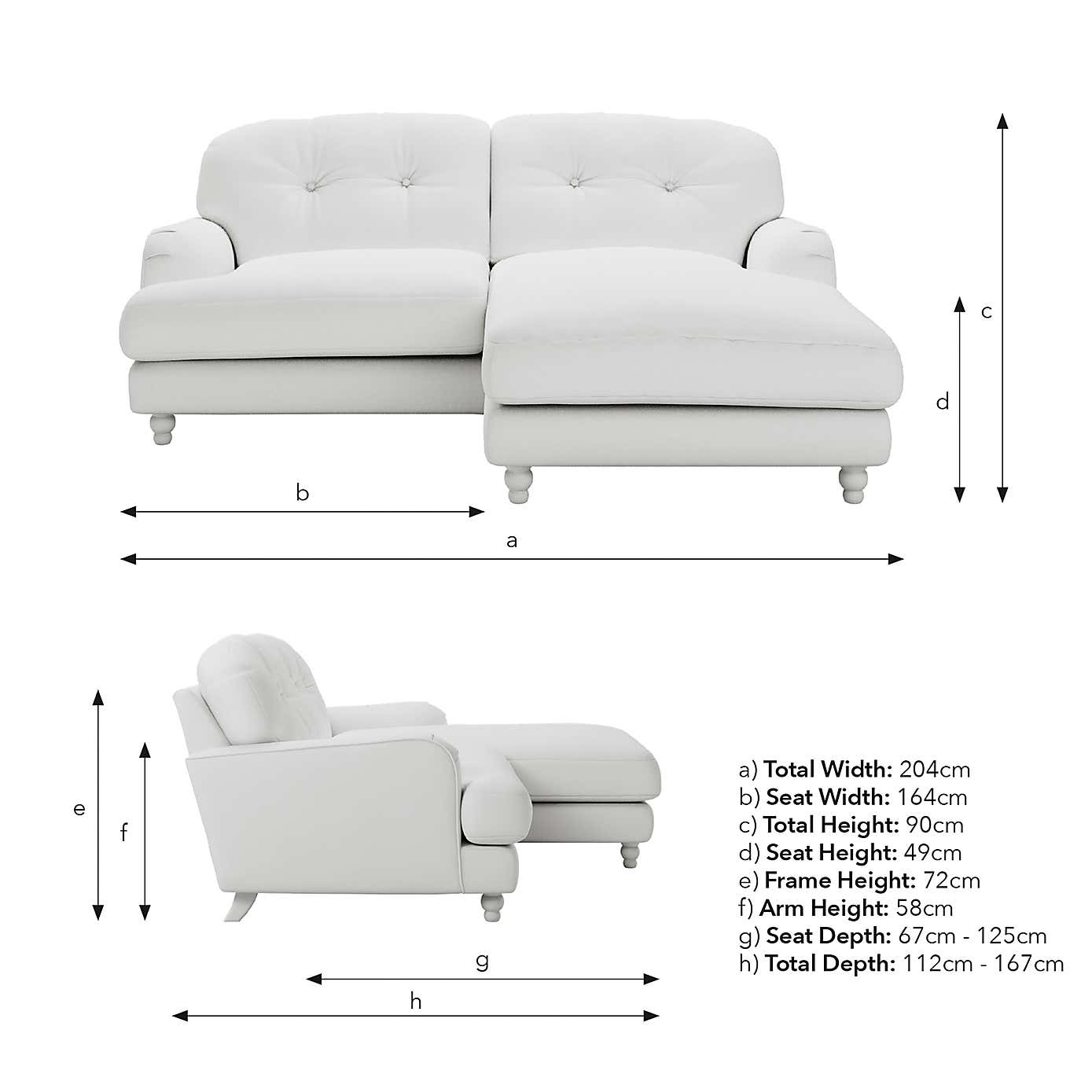 Martha Slub Faux Linen Corner Chaise Sofa