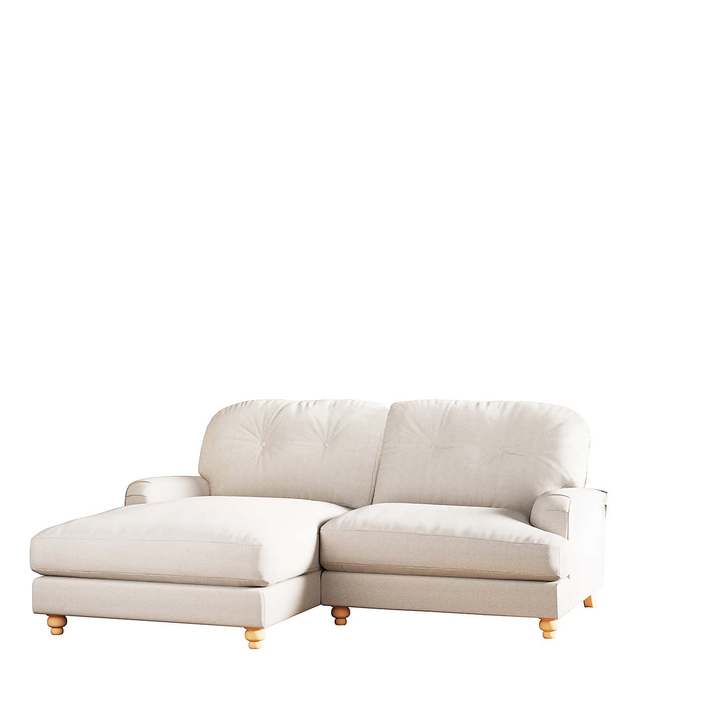 Martha Slub Faux Linen Corner Chaise Sofa