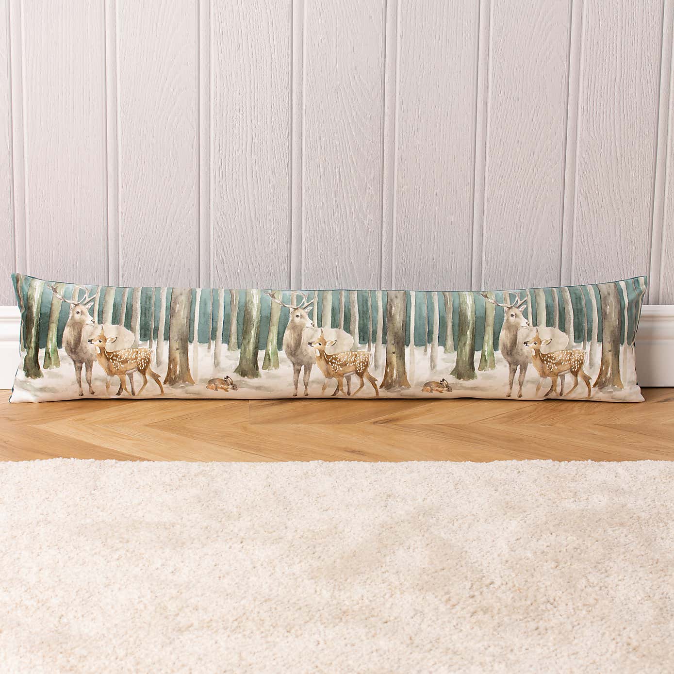 Evans Lichfield Stag Scene Teal Draught Excluder