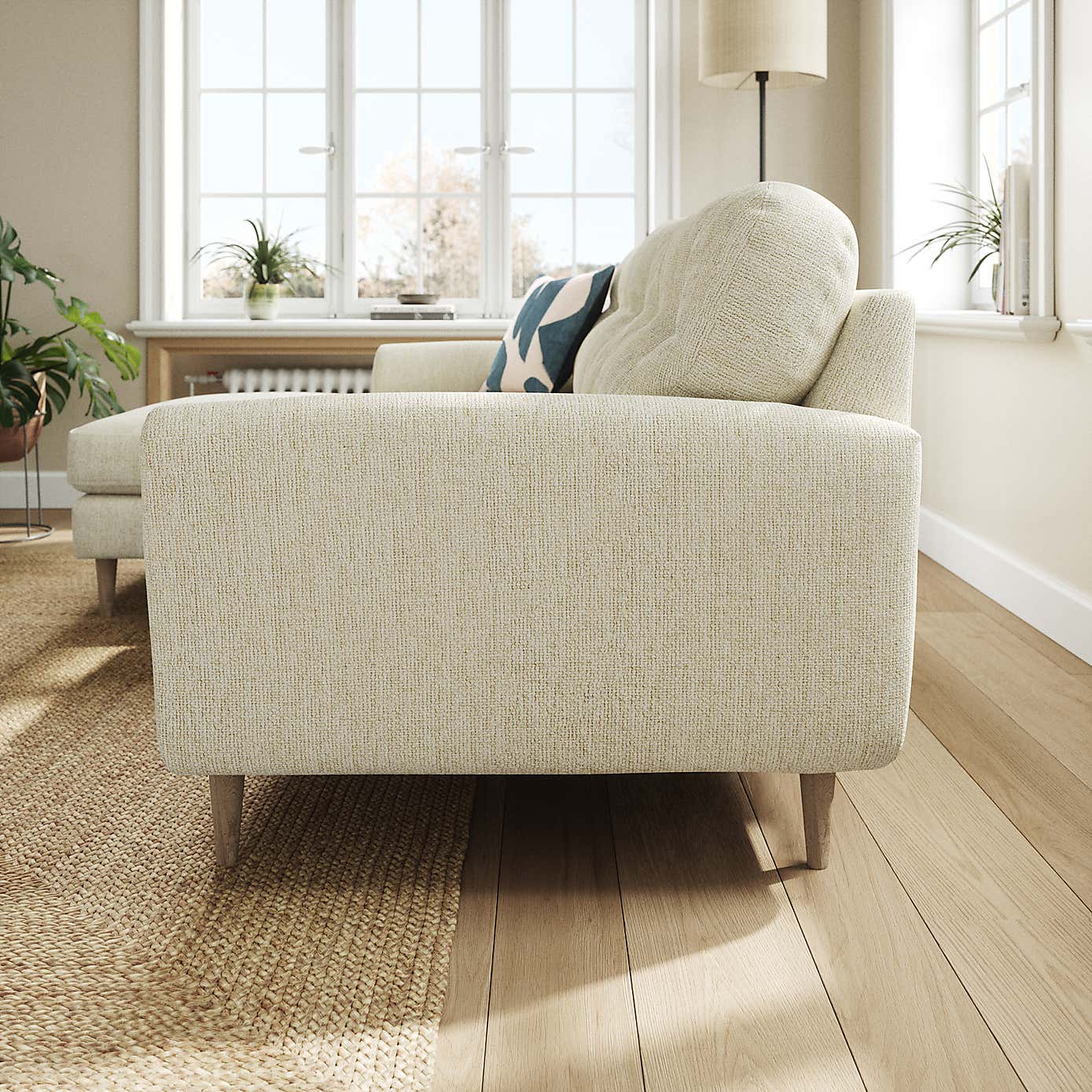 Sven Chunky Chenille Large Corner Chaise Sofa