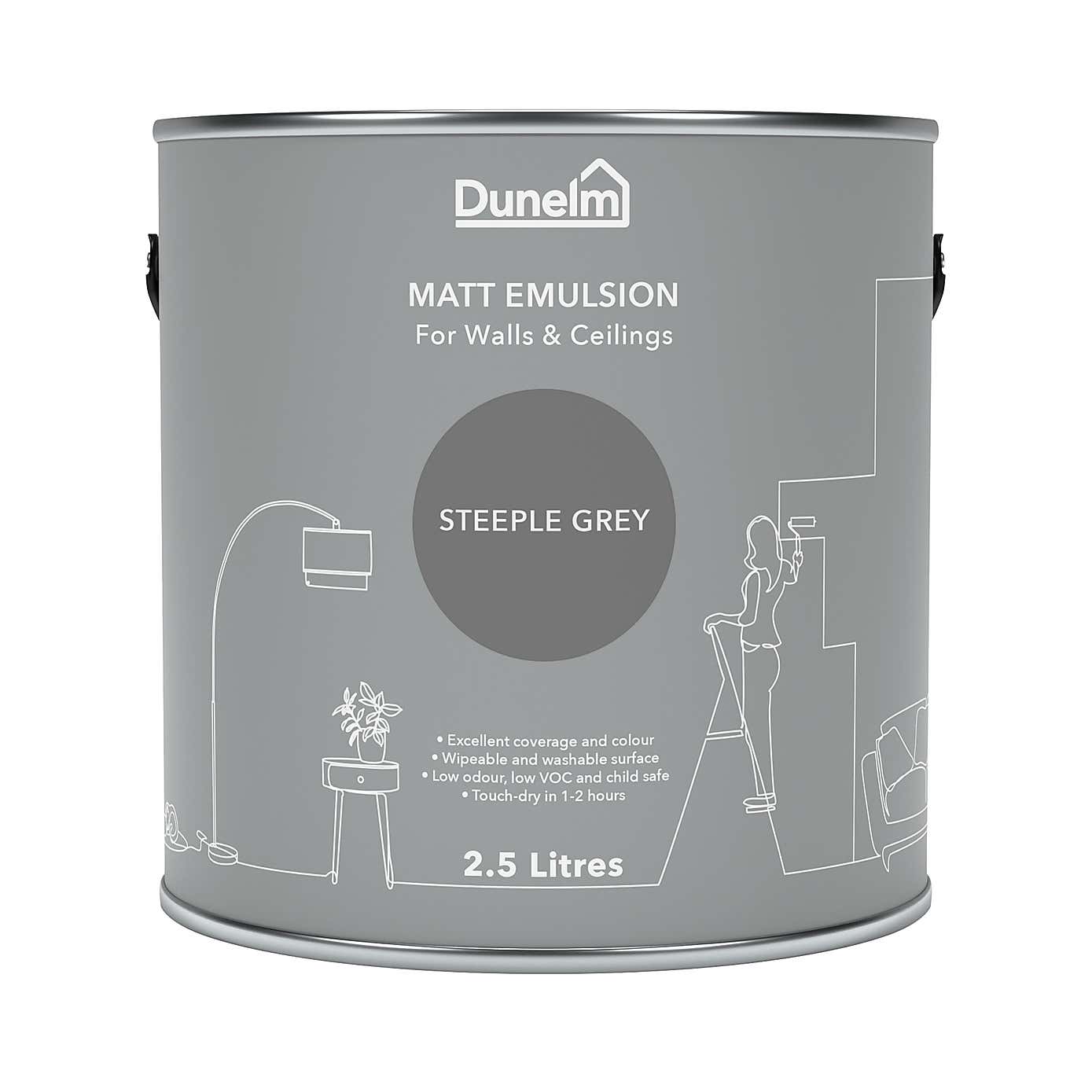 Dunelm Steeple Grey Matt Emulsion Paint