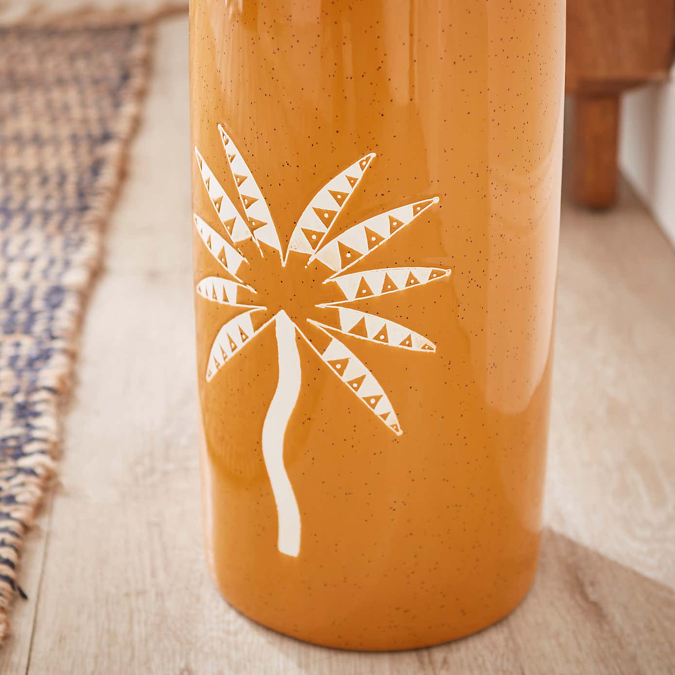 Sunbeam Palm Ceramic Floor Vase