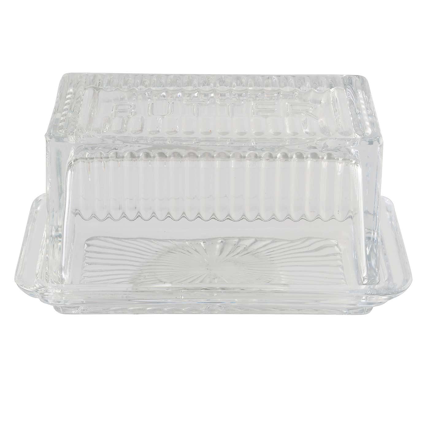 Vintage Glass Butter Dish