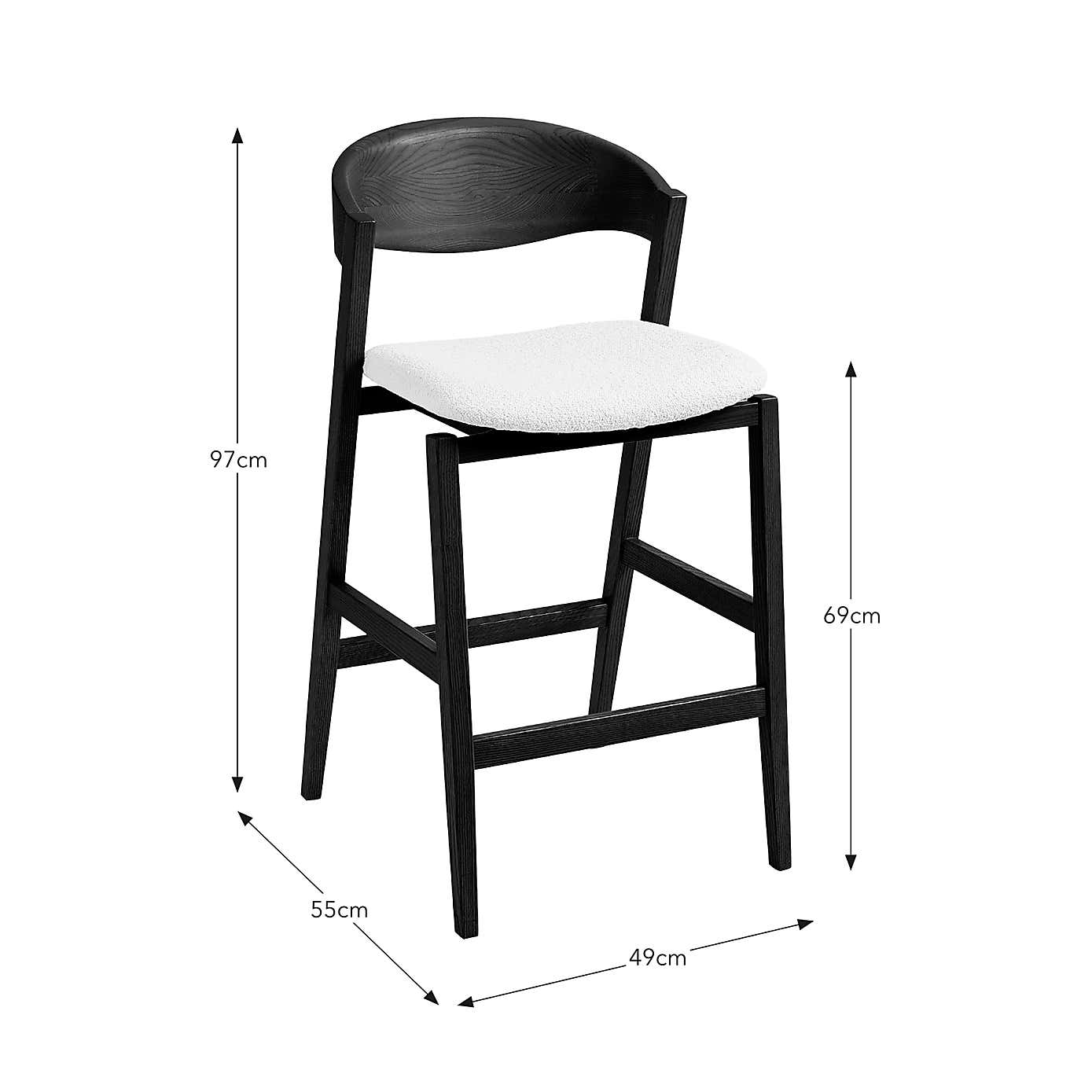 Oskar Boucle Bar Stool