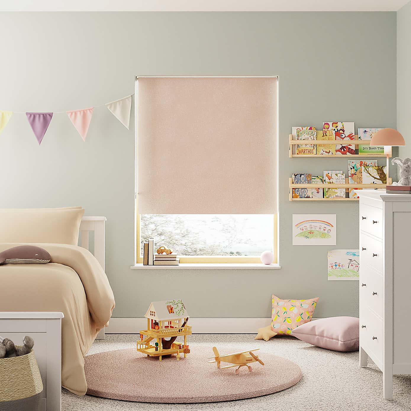 Sparkle Pink Blackout Twist Safe Roller Blind