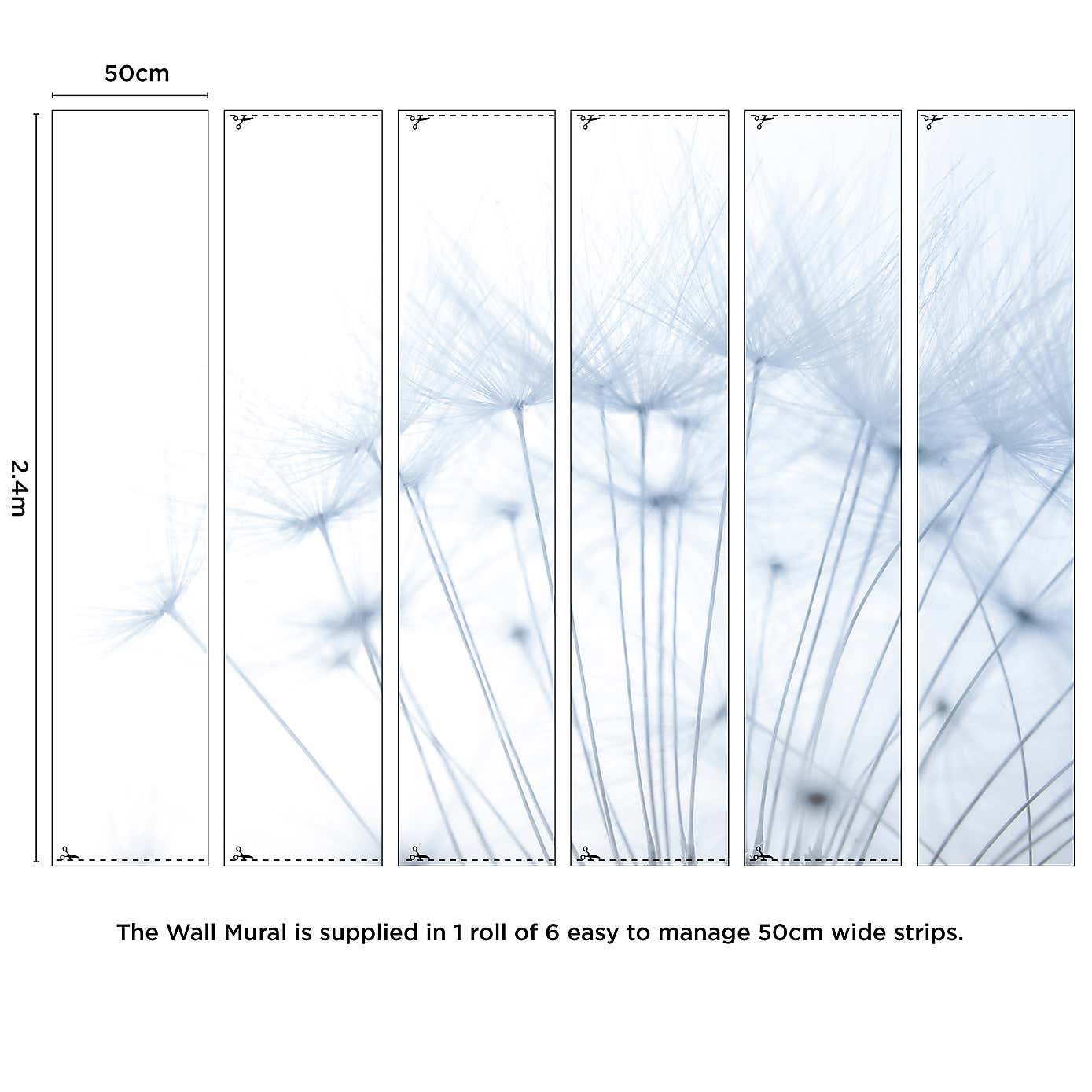 Dandelion Mural Blue