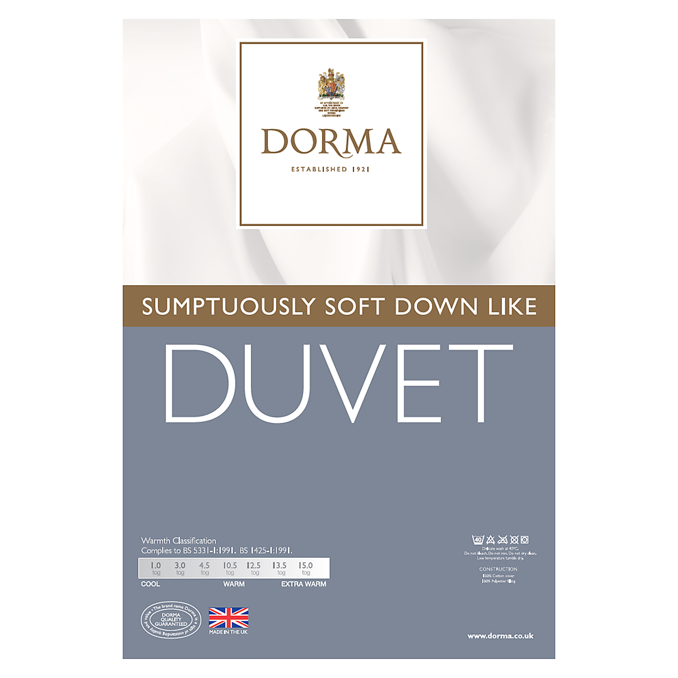 Dorma Sumptuous Down Like 4.5 Tog Duvet