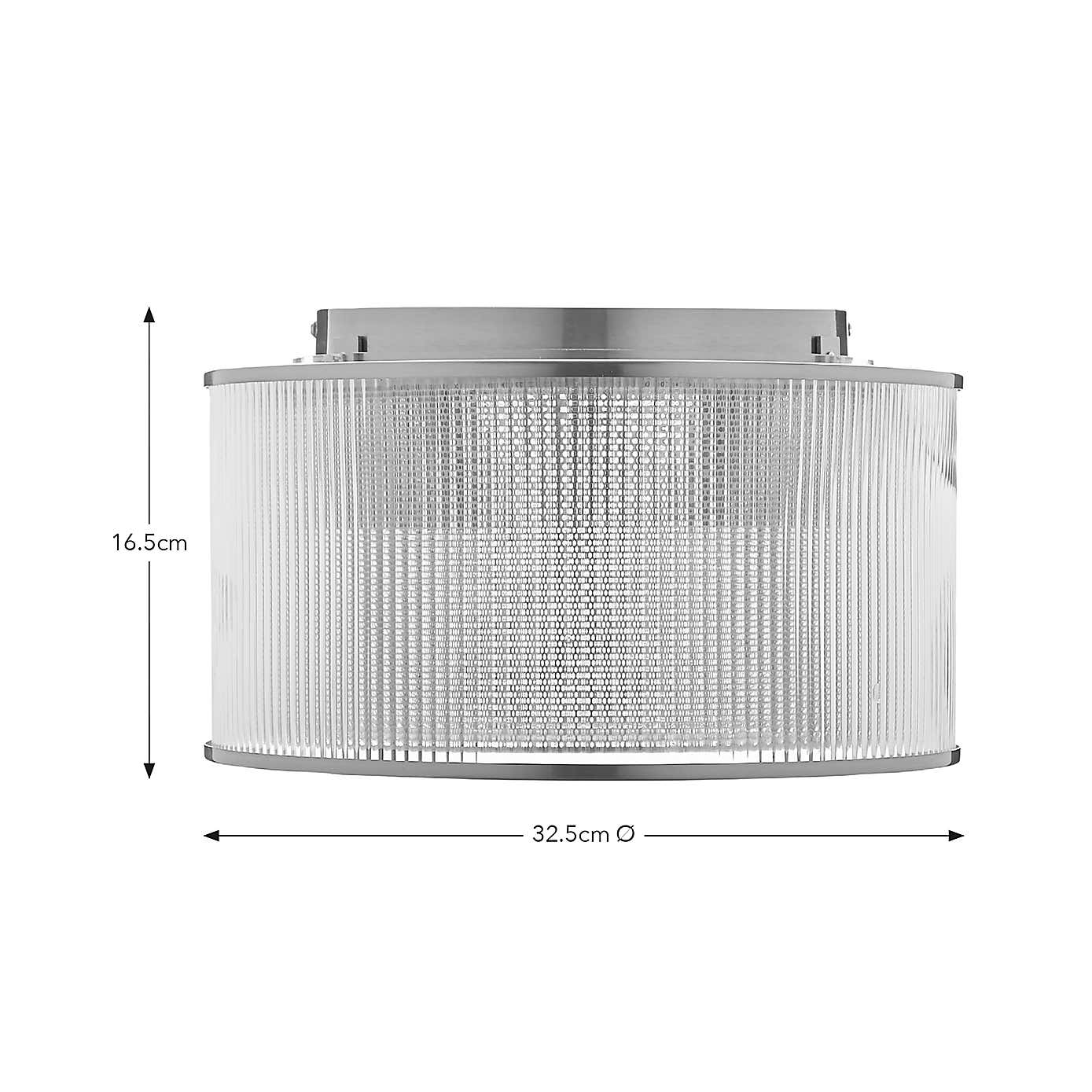 Kruze Glass Flush Ceiling Fitting