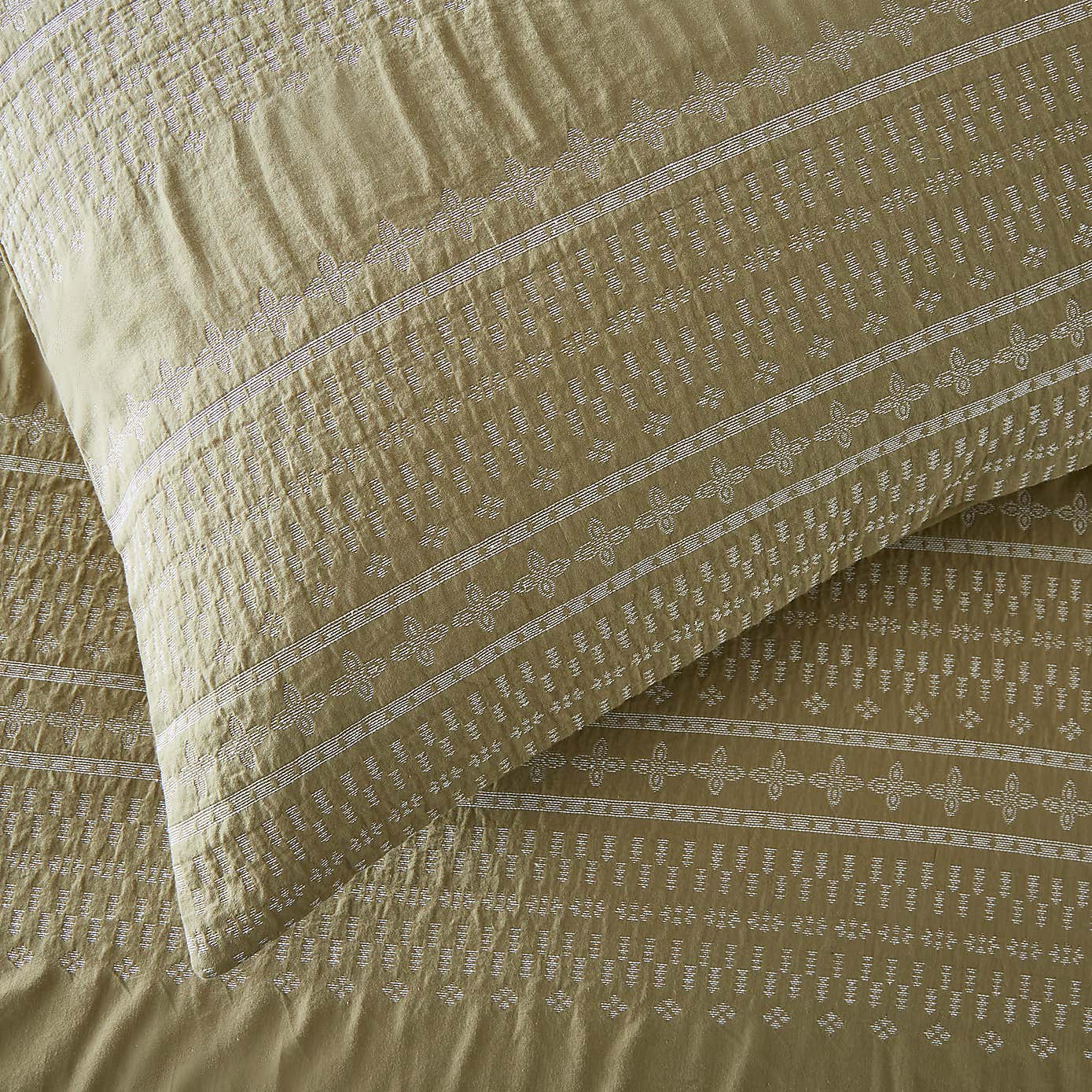 Alara Jaquard 100% Cotton Duvet Cover and Pillowcase Set