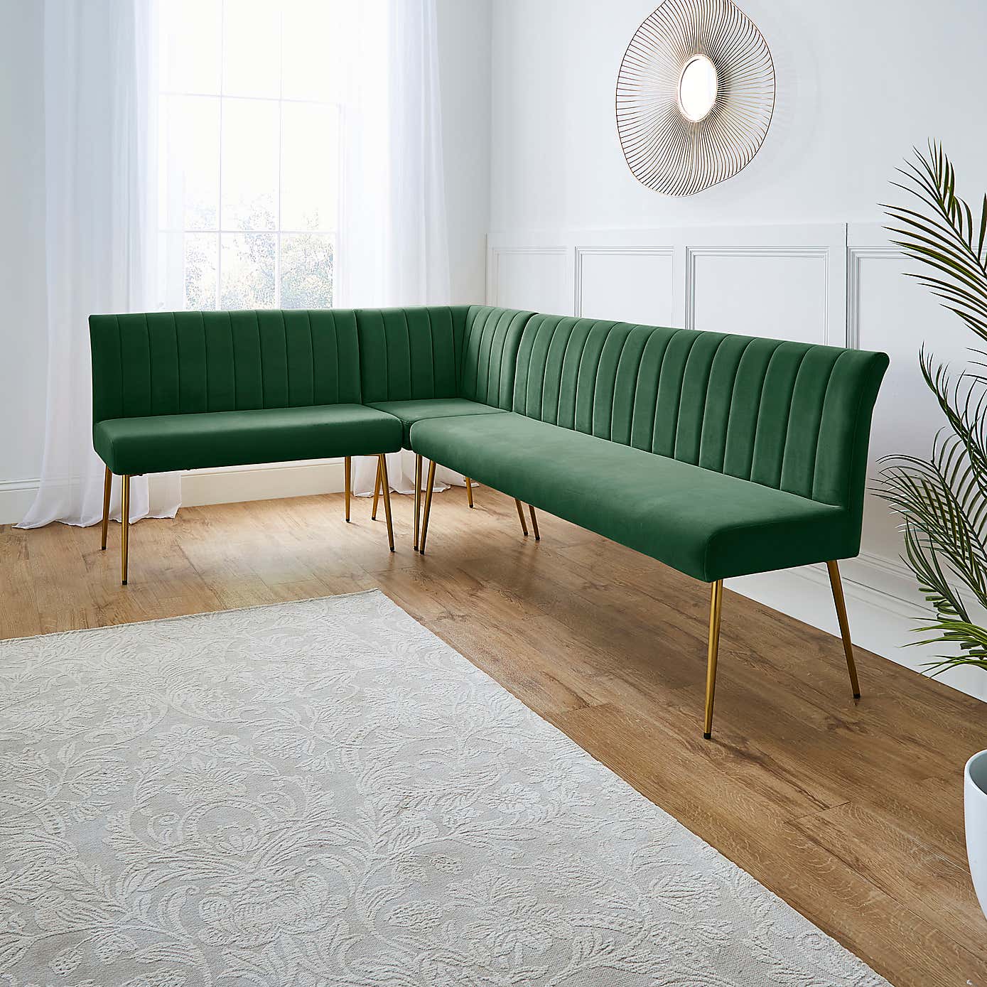 Kendall Velvet Corner Bench