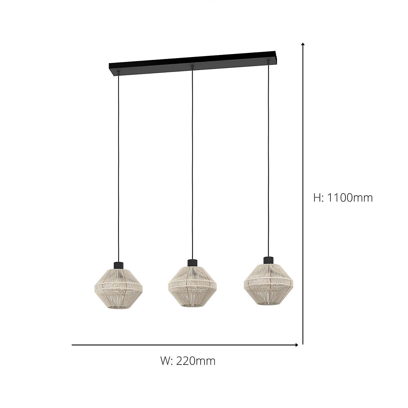 EGLO Midsumer 3 Light Adjustable Pendant Lights