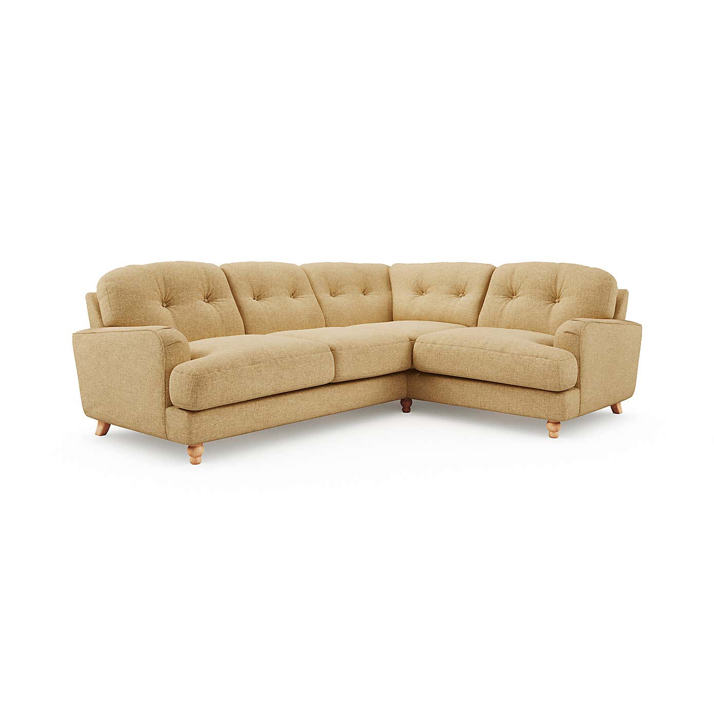 Martha Slub Faux Linen Full Corner Sofa