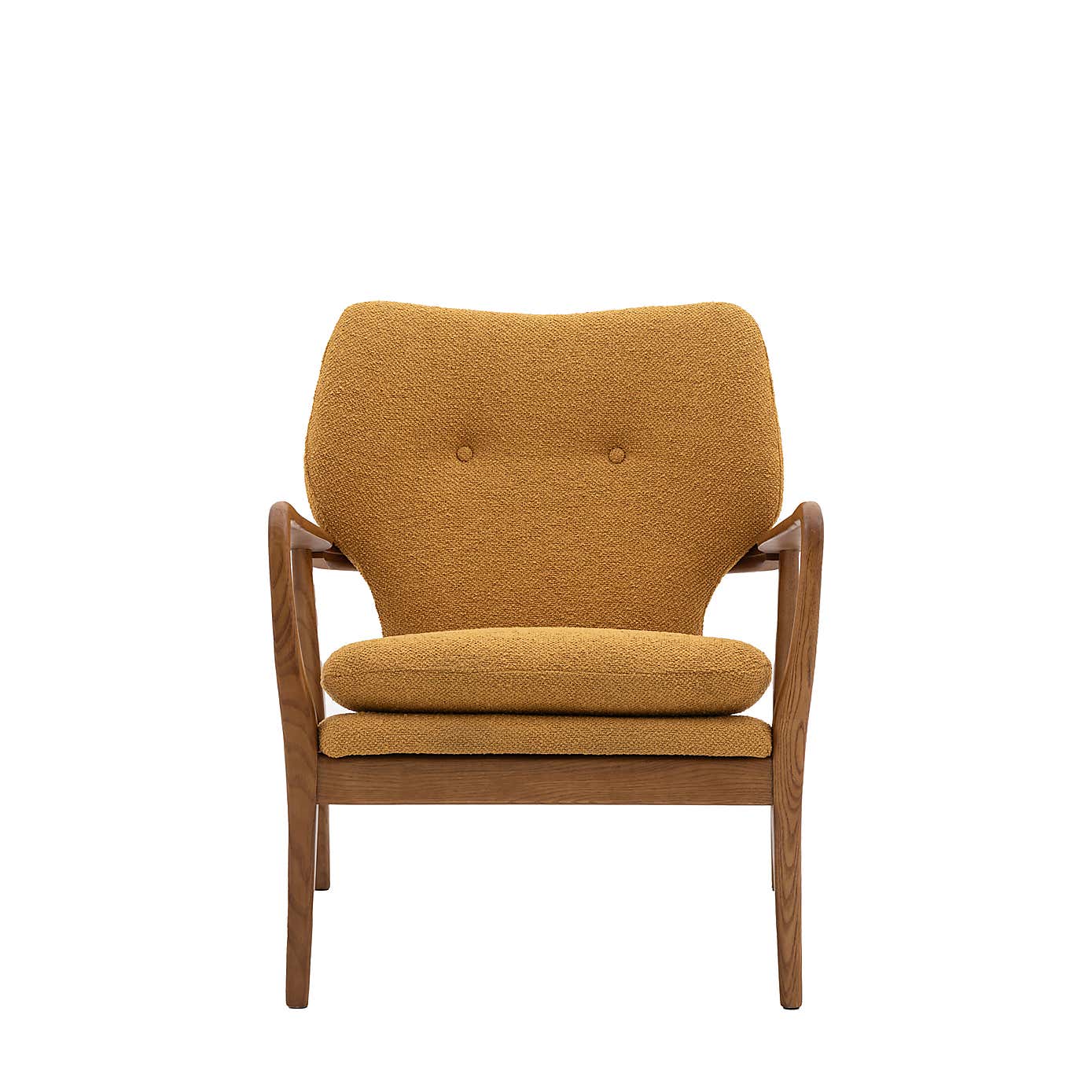 Joso Linen Wooden Arm Accent Chair