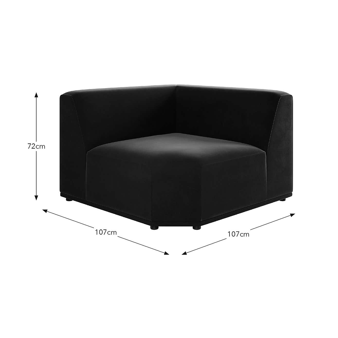 Modular Cruz Velvet Corner Seat