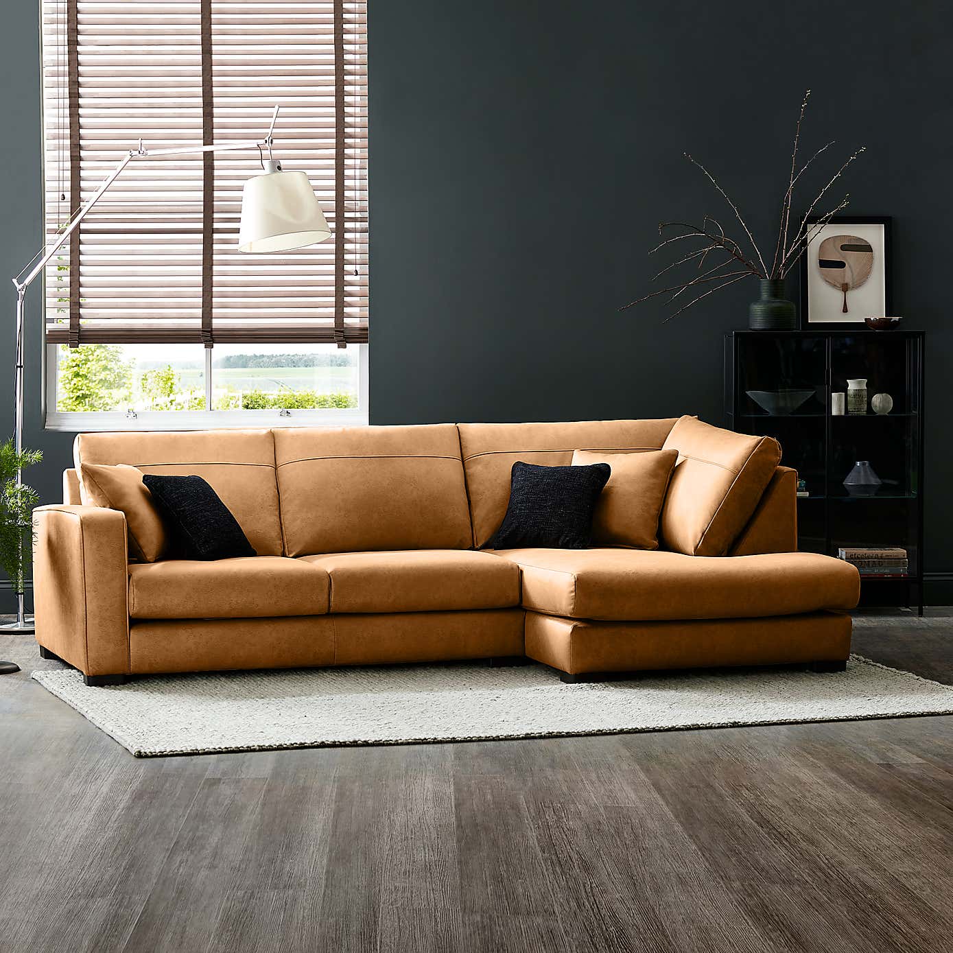 Carson Faux Leather Right Hand Corner Sofa