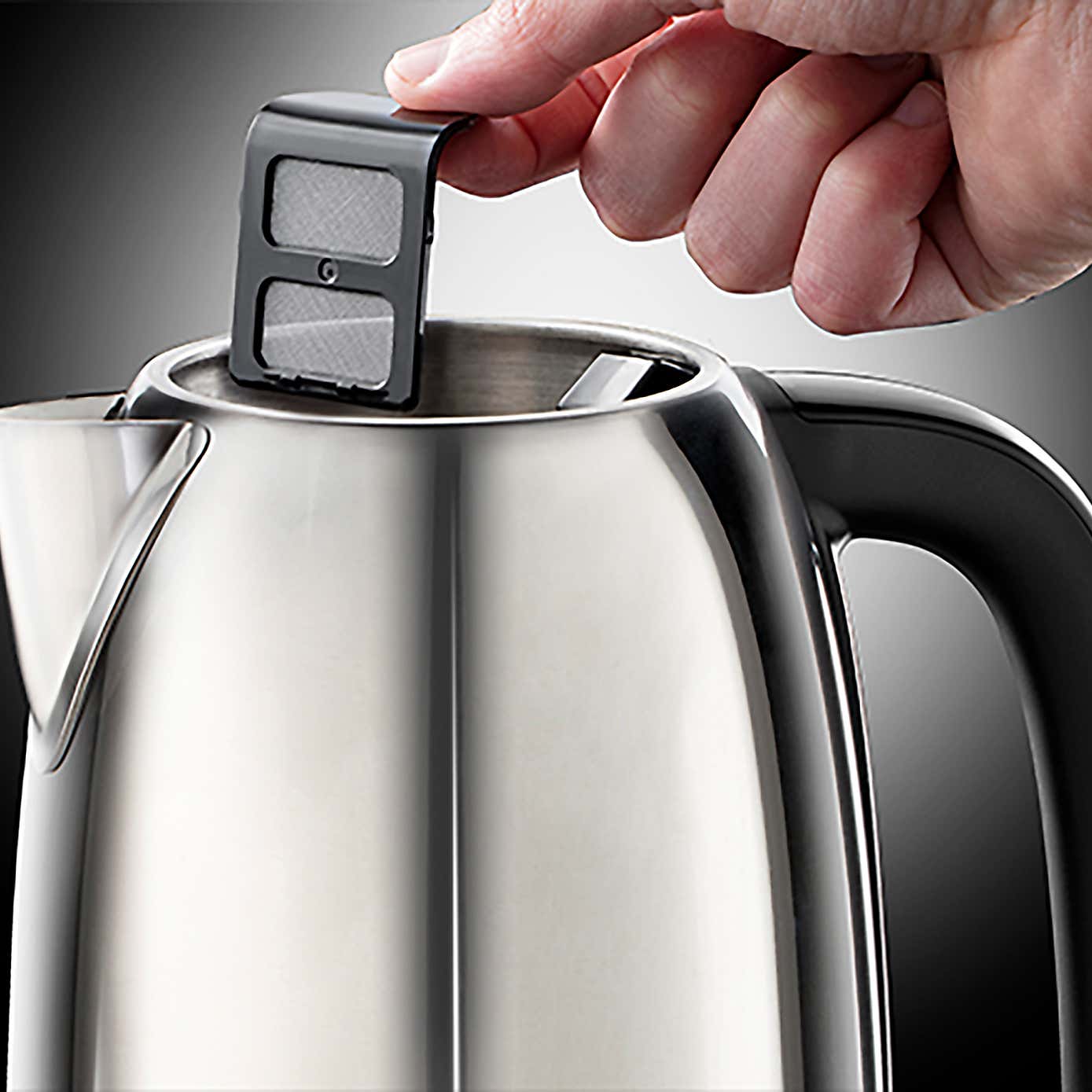Russell Hobbs Polished Stainless Steel 1.7L Open Handle Kettle