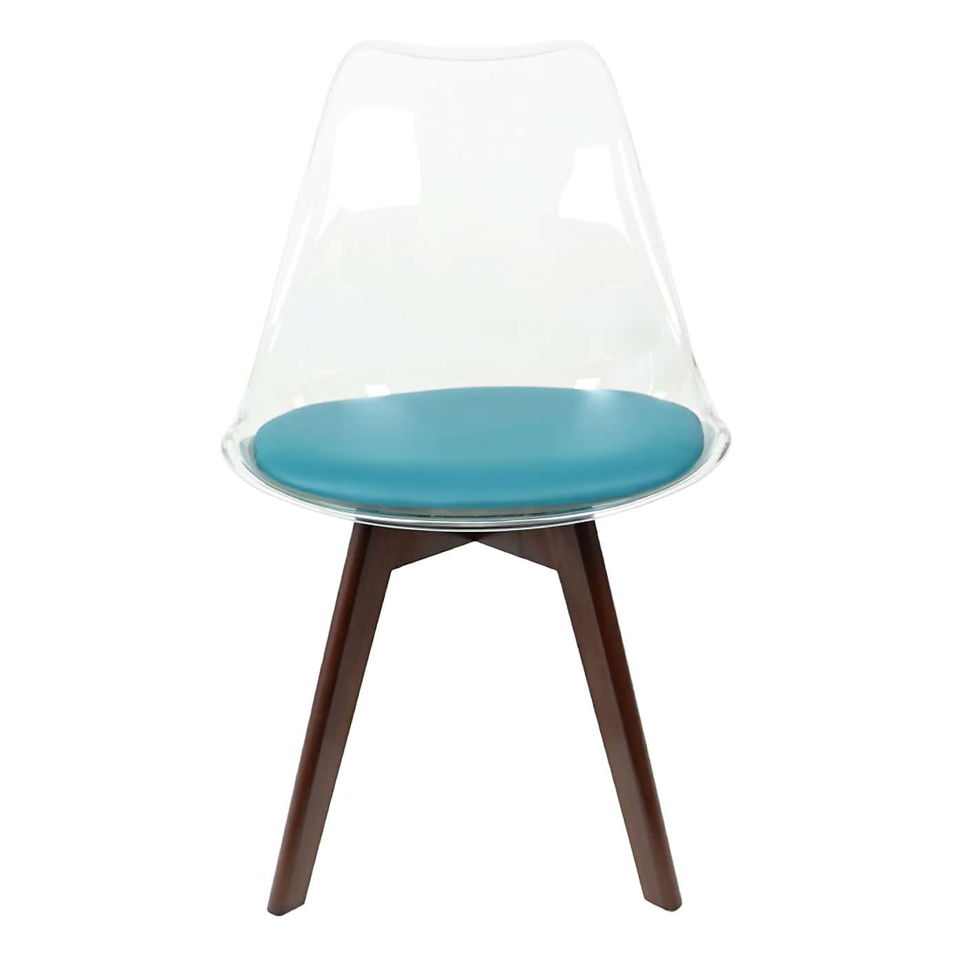 Fusion Living Soho Clear Plastic Dining Chair with Squared Legs