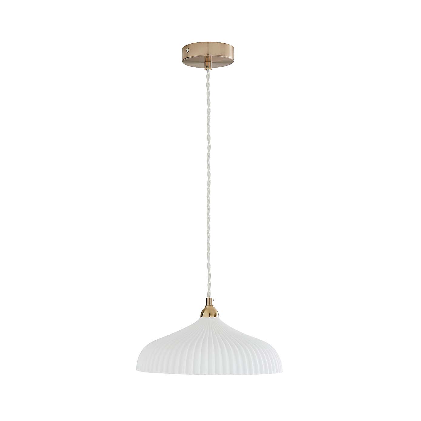 Dorma Ribbed Porcelain 1 Light Ceiling Fittng