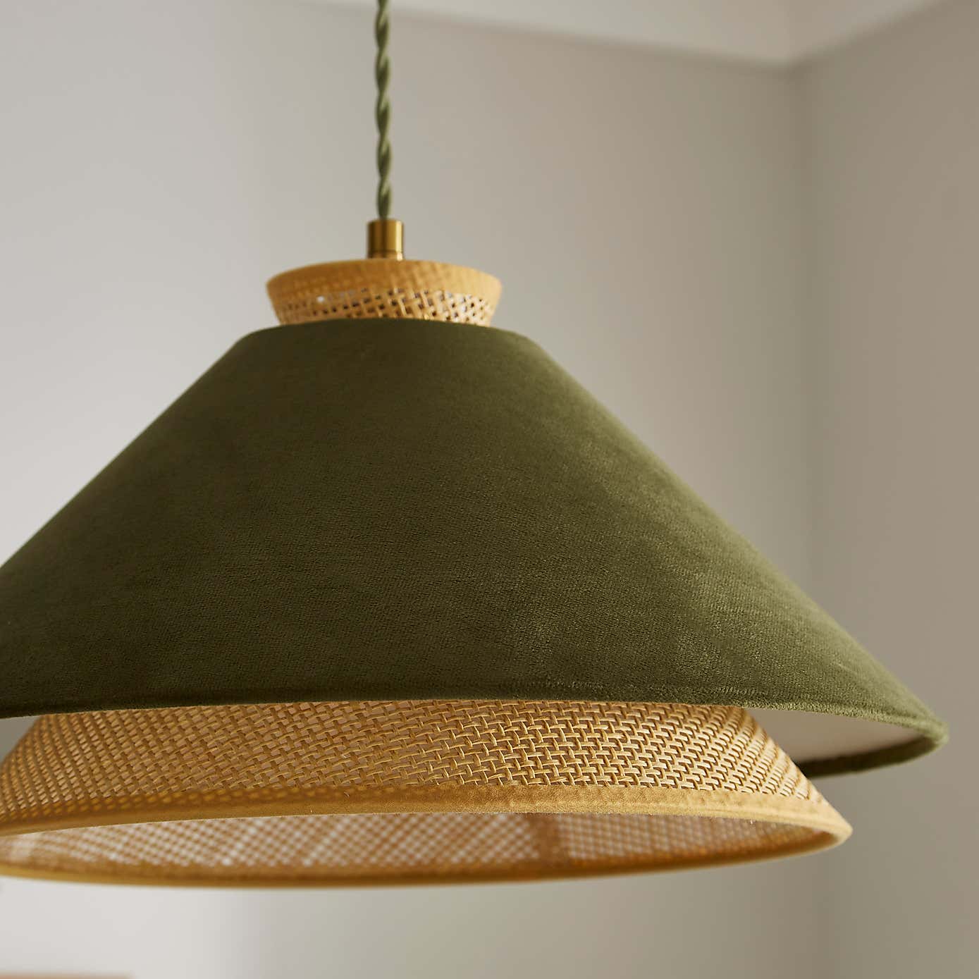 Phuket Recycled Velvet Rattan Lamp Shade