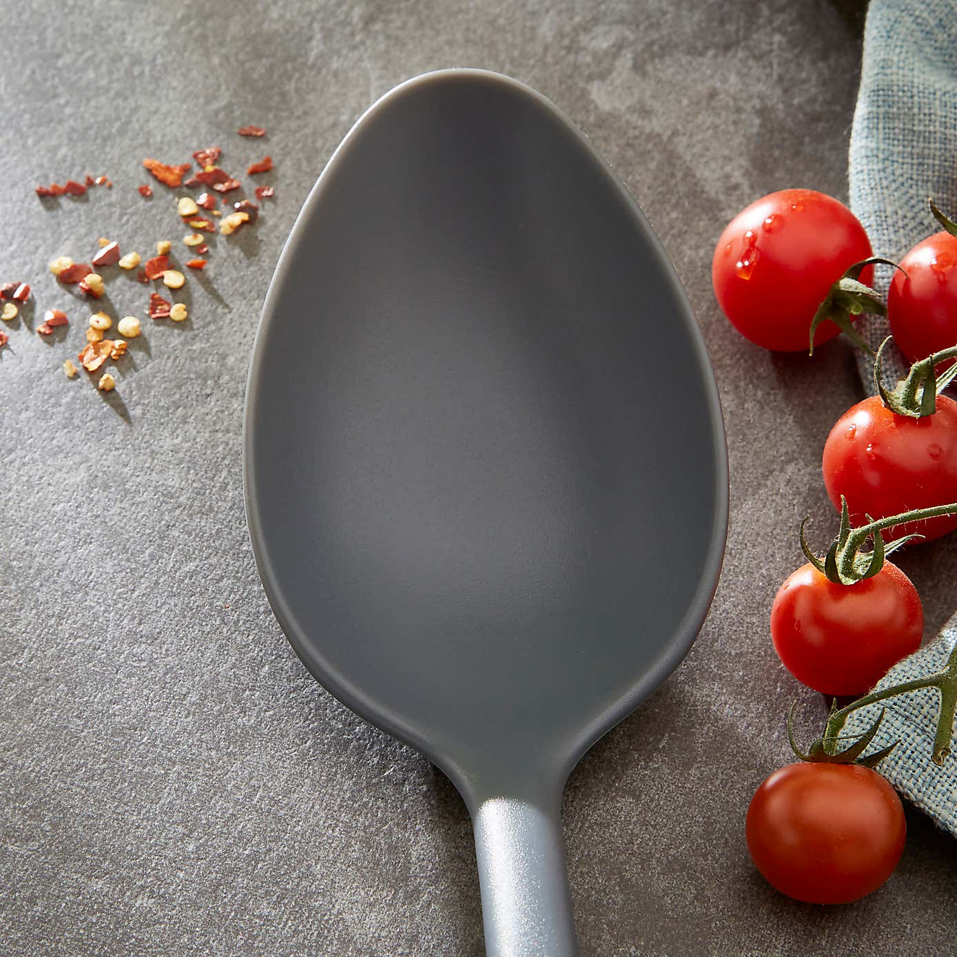 Nylon Solid spoon with Soft Grip Handle