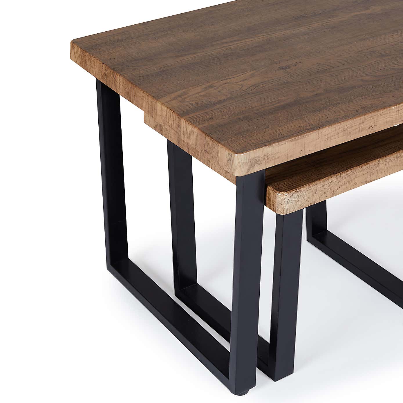 Freddie Rustic Wood Effect Nest Coffee Table