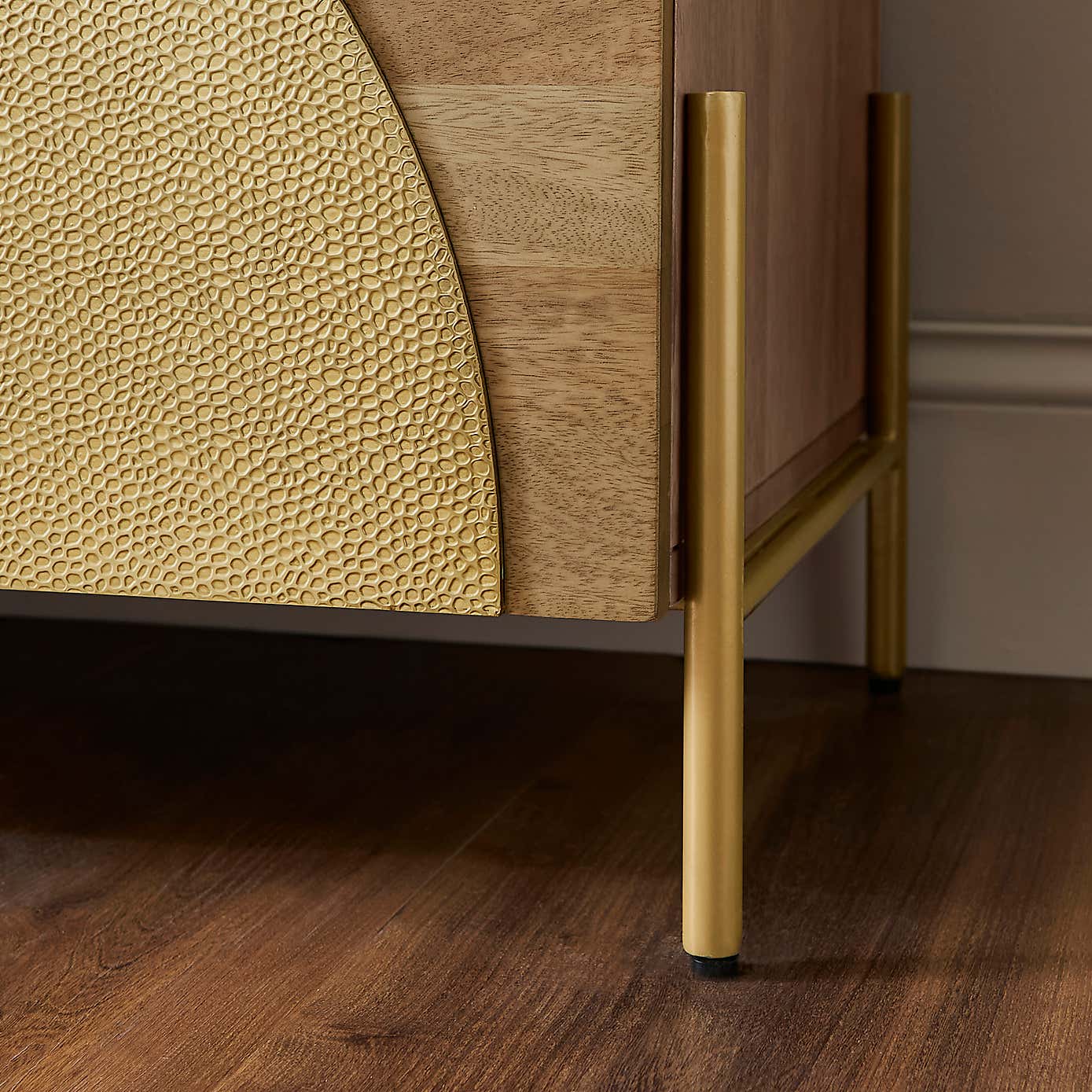 Zaneta Large Sideboard, Mango Wood and Brass