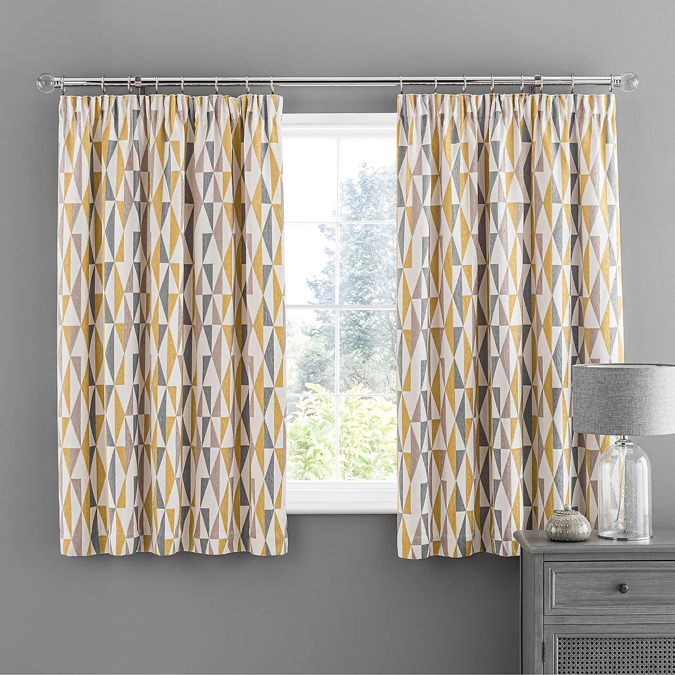 Elements Triangles Pencil Pleat Curtains