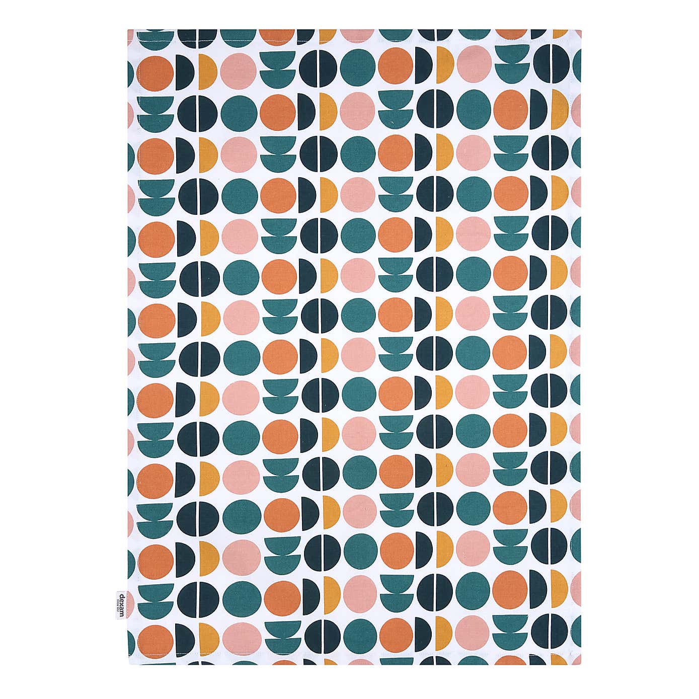 Dexam Retro Spot Set of 2 Cotton Tea Towels Teal