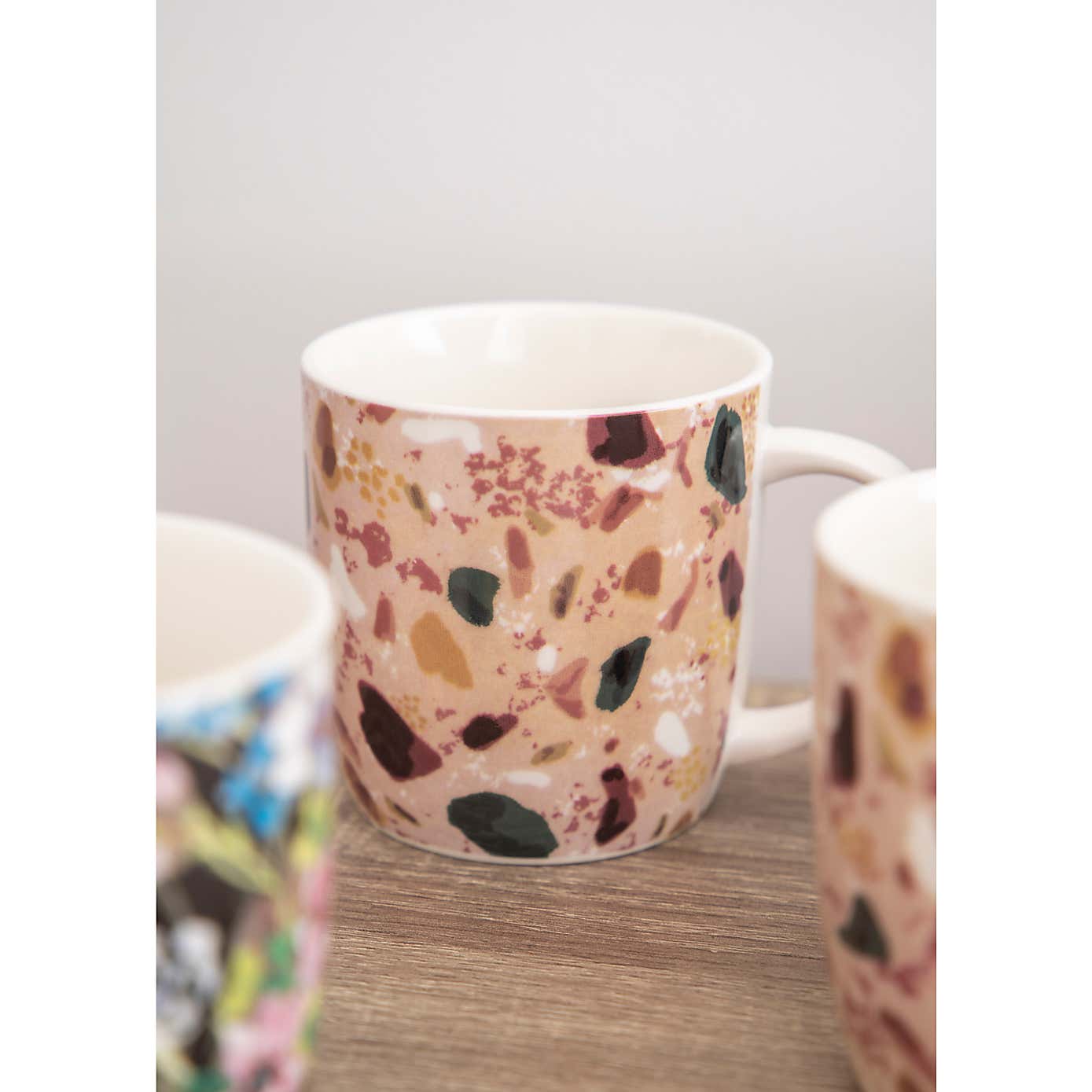 Kitchencraft Set of 4 Terazzo and Floral Mug Set