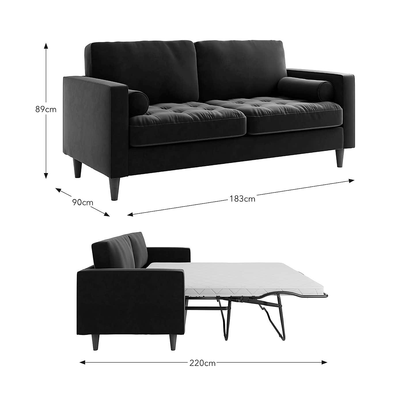 Zoe Casual Sit Velvet 3 Seater Sofa Bed