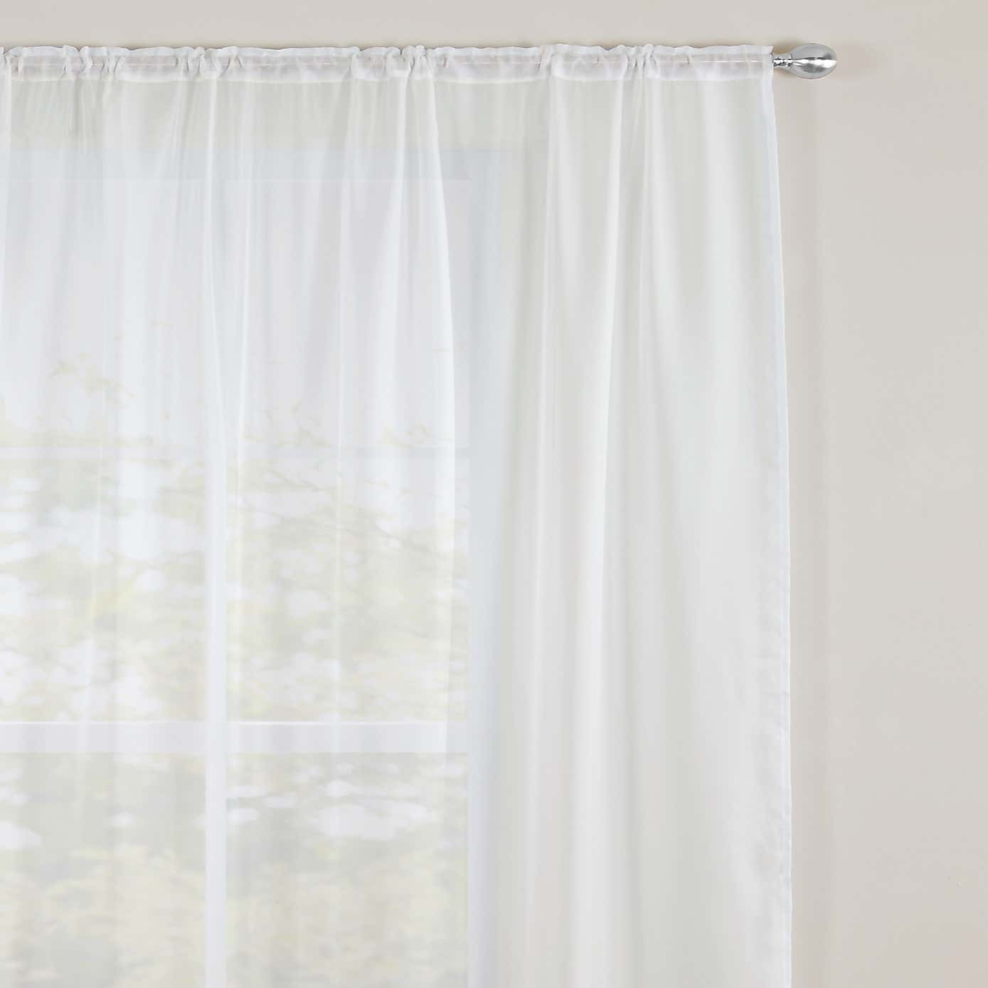 Faux Silk Slot Top Voile Panel