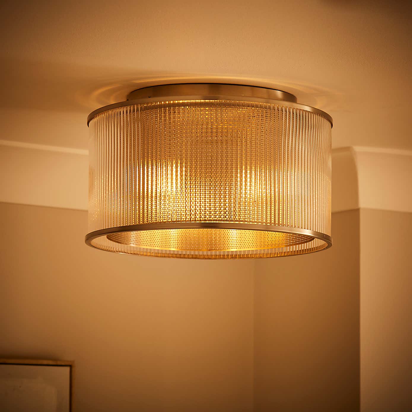 Kruze Glass Flush Ceiling Fitting