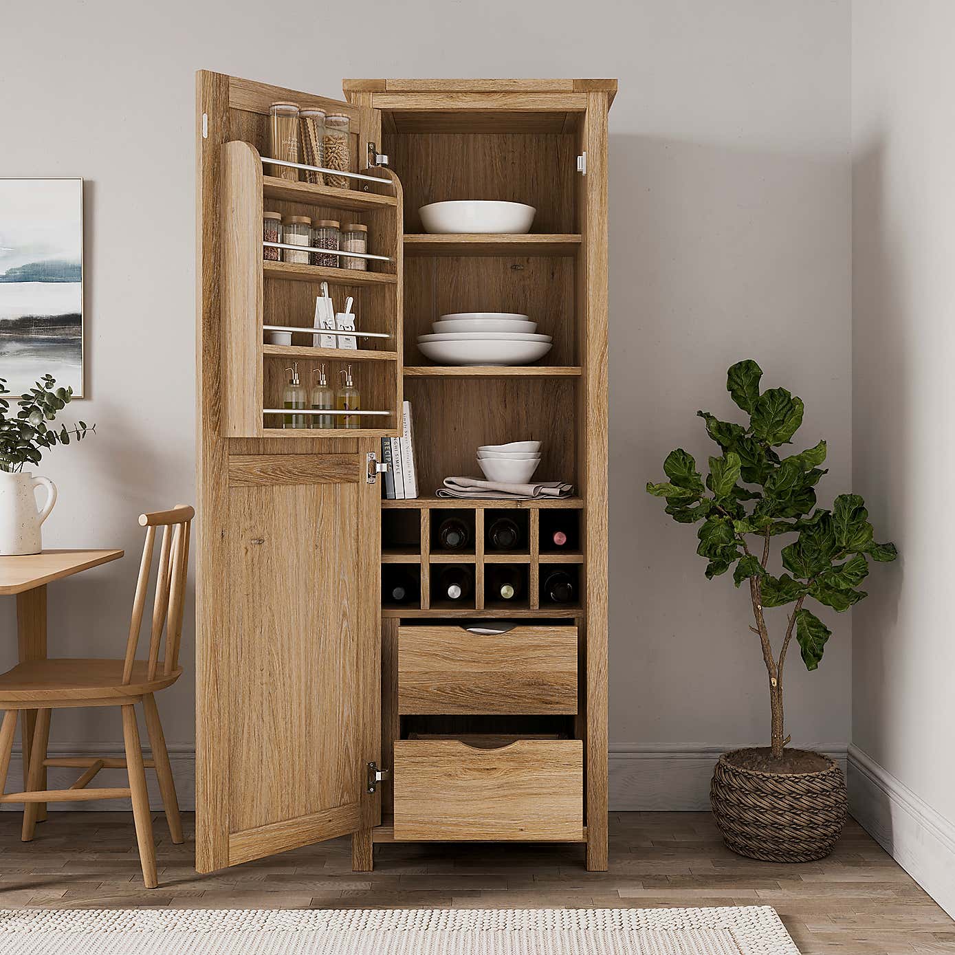 Olney Single Kitchen Larder Unit, Stone