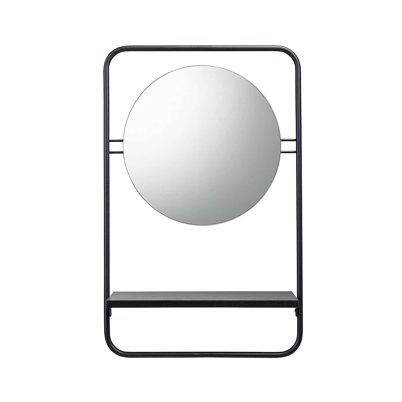 Croydex Furzton Round Mirror with Shelf