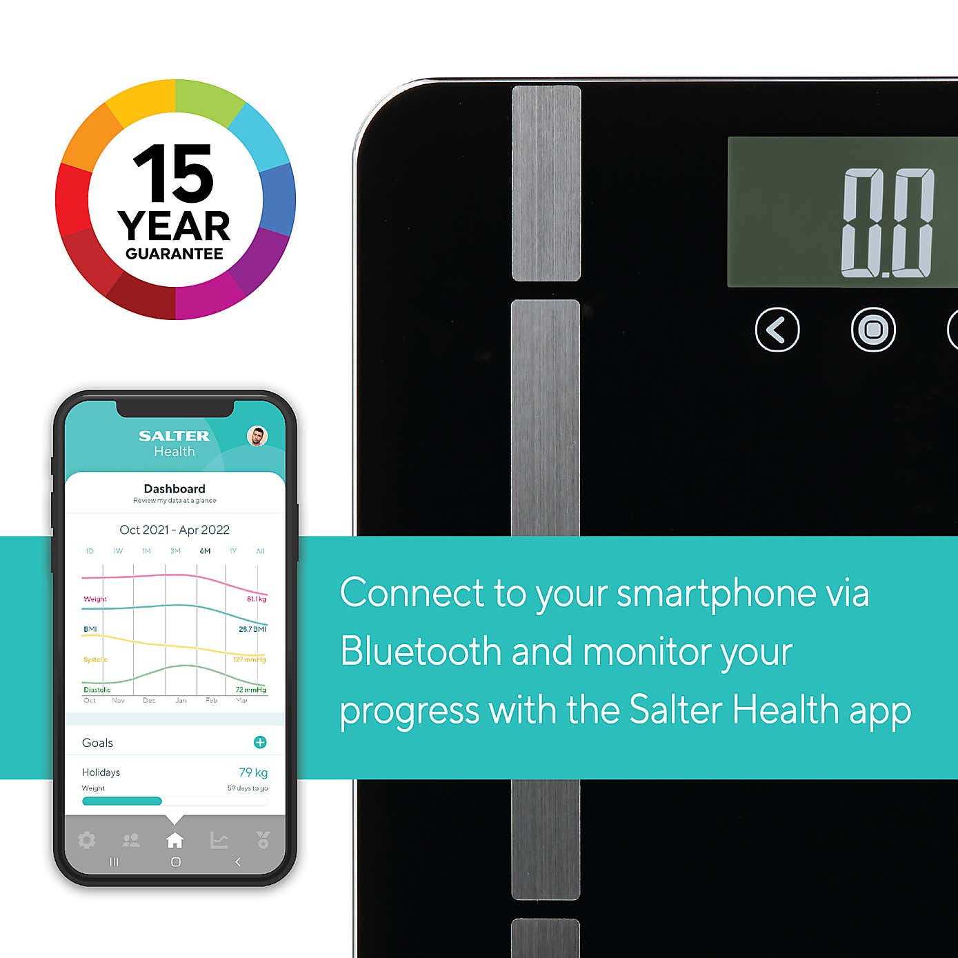 Salter Charcoal Smart Bathroom Scale