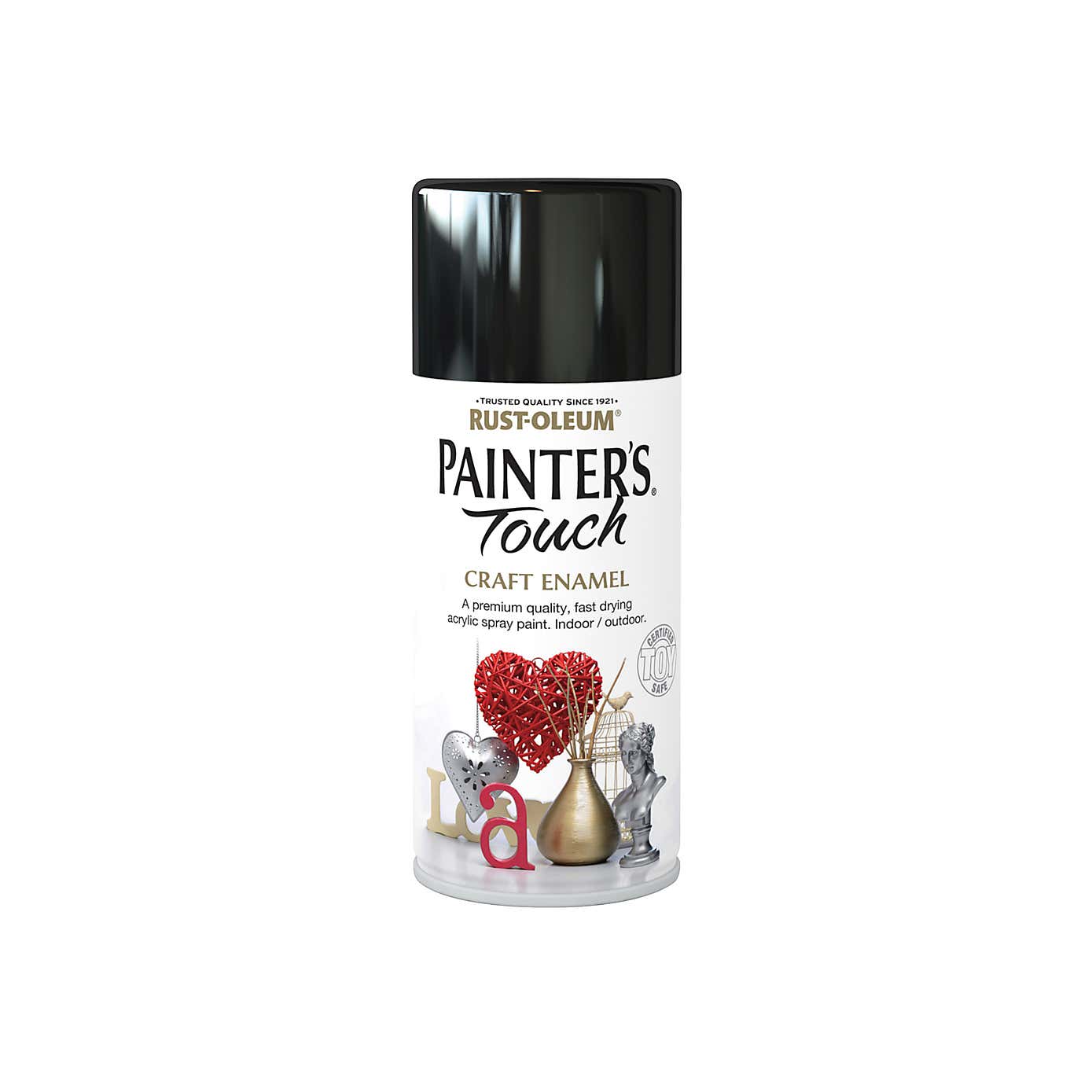 Rust-Oleum Painters Touch Black Enamel Spray Paint 150ml