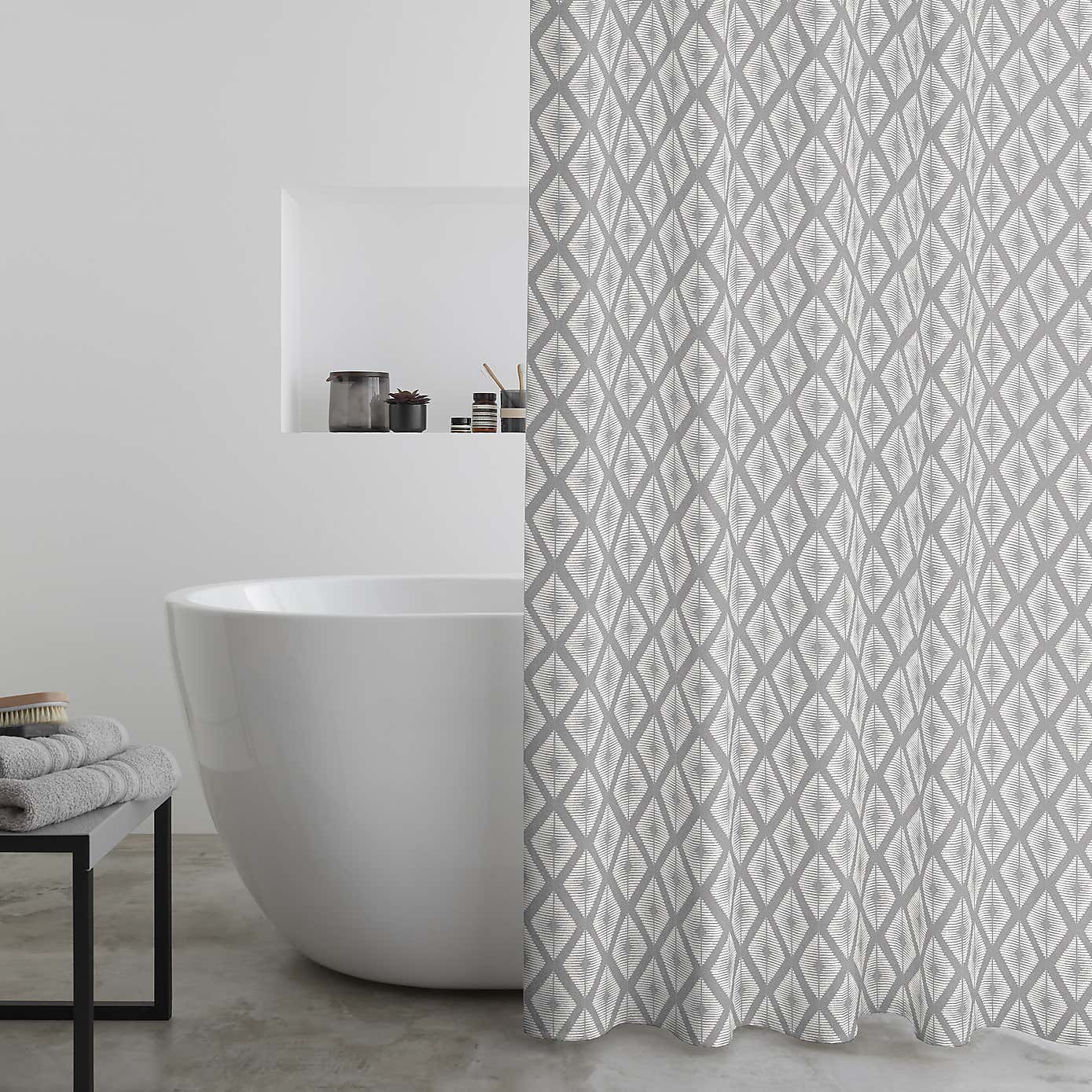 Catherine Lansfield Aztec Diamond Shower Curtain