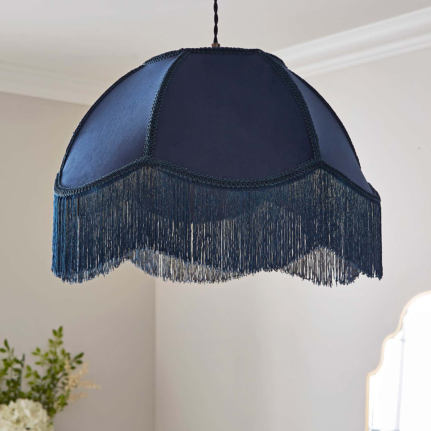 Carmona Fringed Velvet Lamp Shade