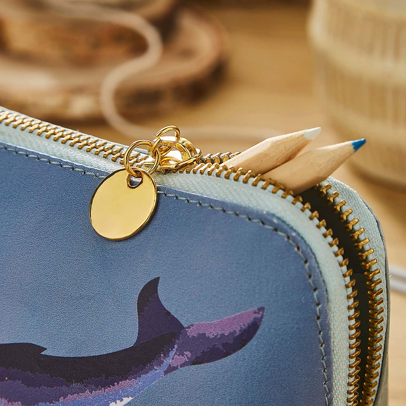 Recycled Leather Mammals Pencil Case