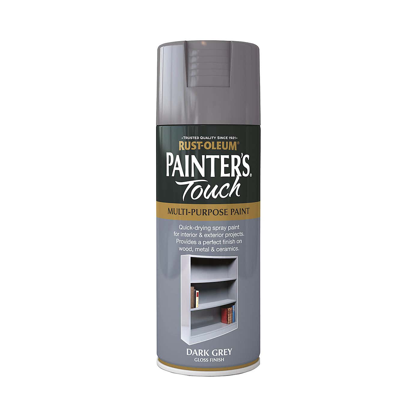 Rust-Oleum Dark Grey Gloss Painter's Touch Spray Paint 400ml
