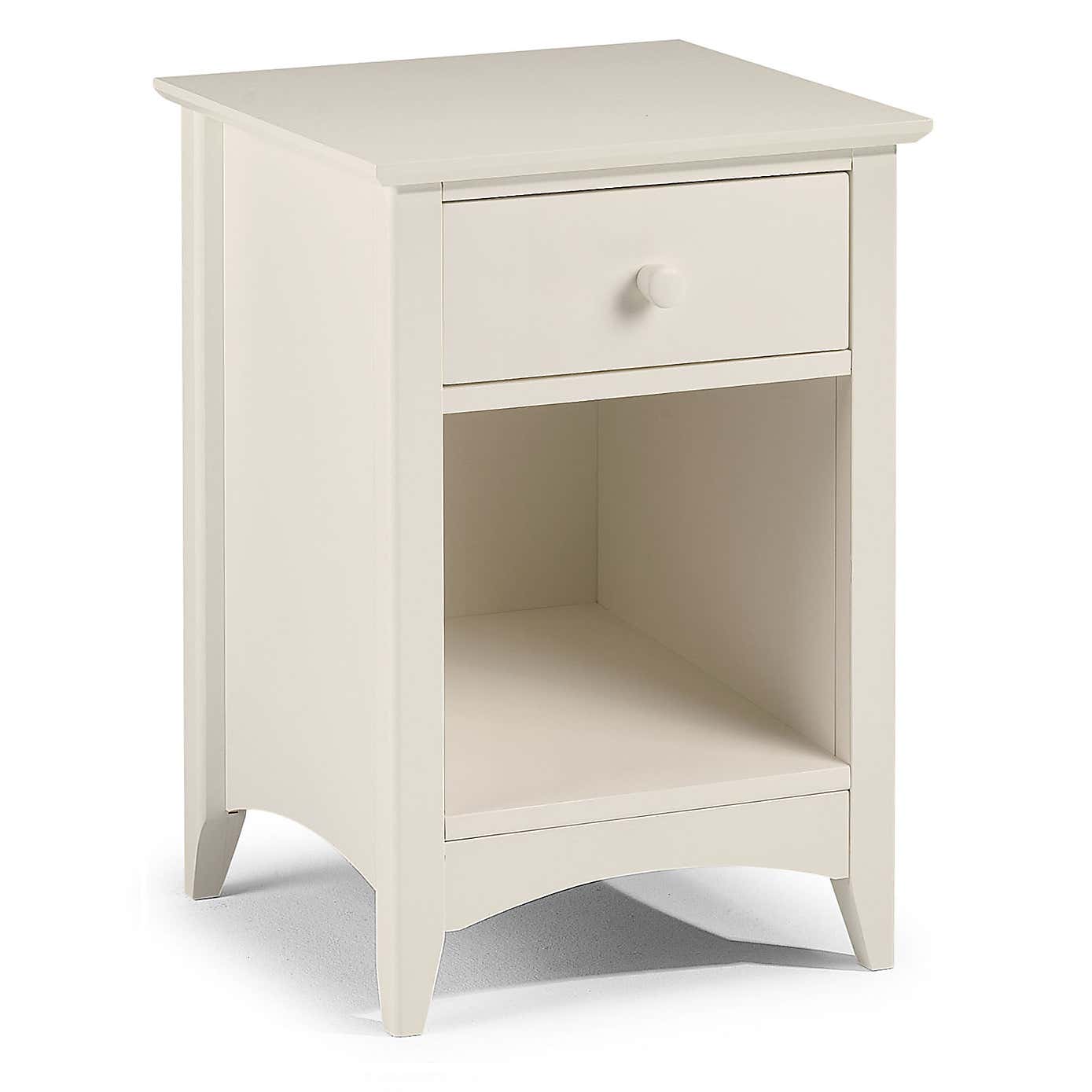 Cameo Stone White Bedside Table