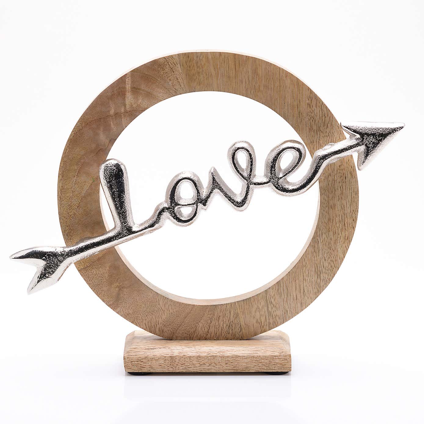 Hestia Love Arrow Wood and Metal Ornament