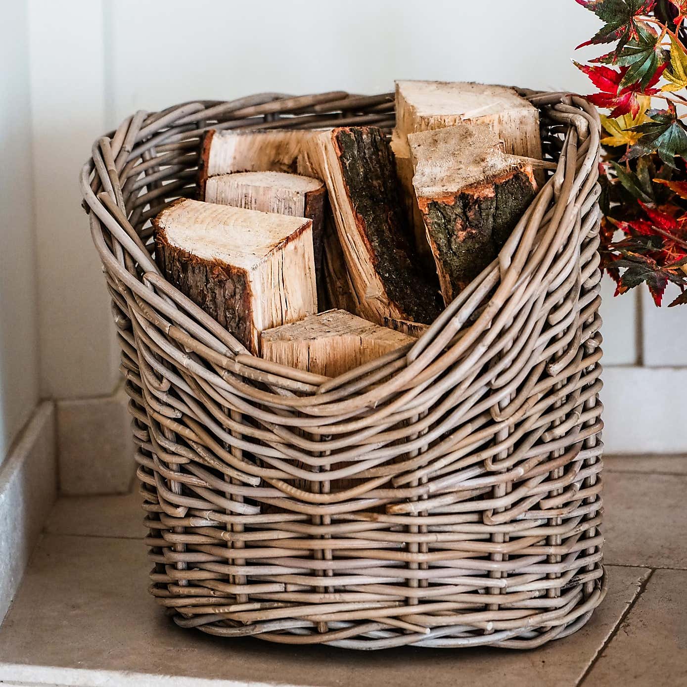 40cm Round Wicker Log Basket