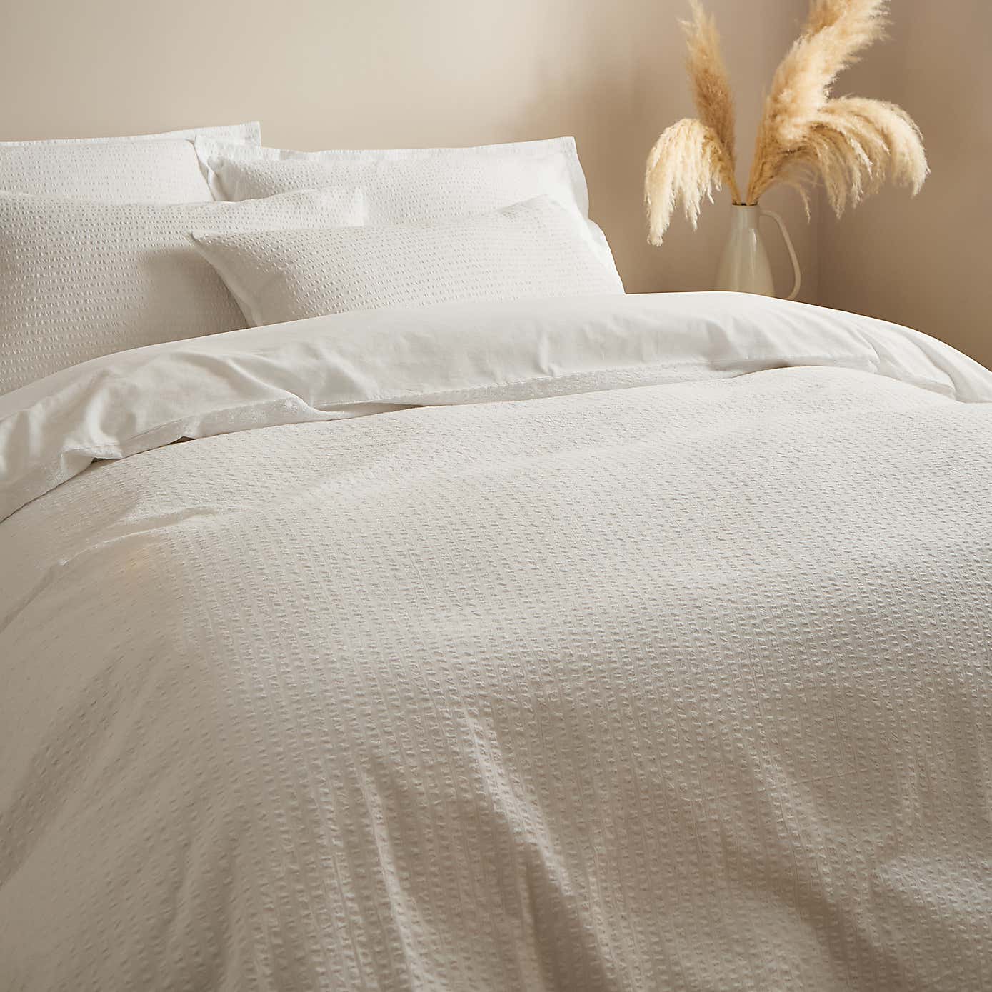 EL Seersucker Woven Cotton Duvet Cover & Pillowcase Set
